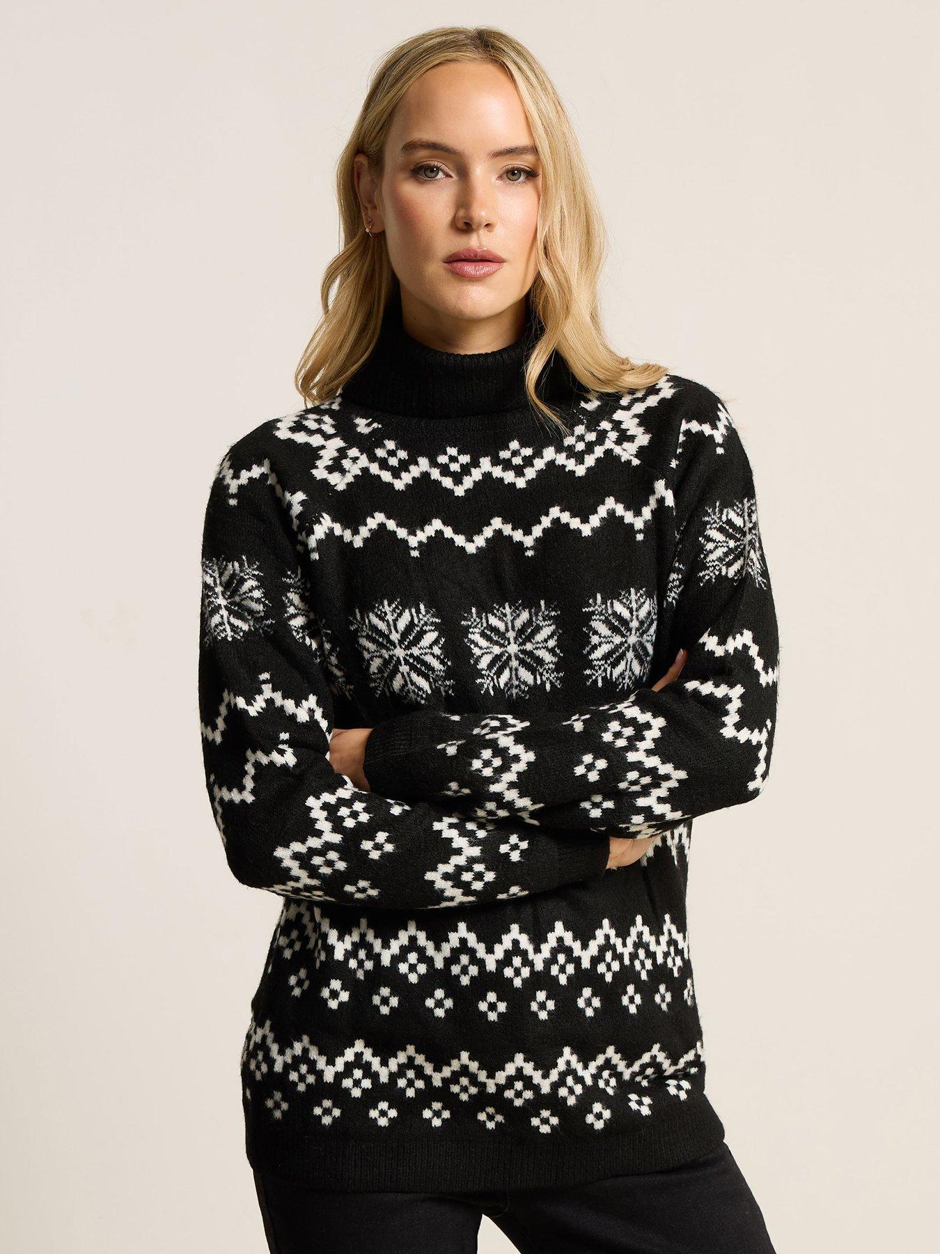 long-tall-sally-snowflake-roll-neck-jumper-black