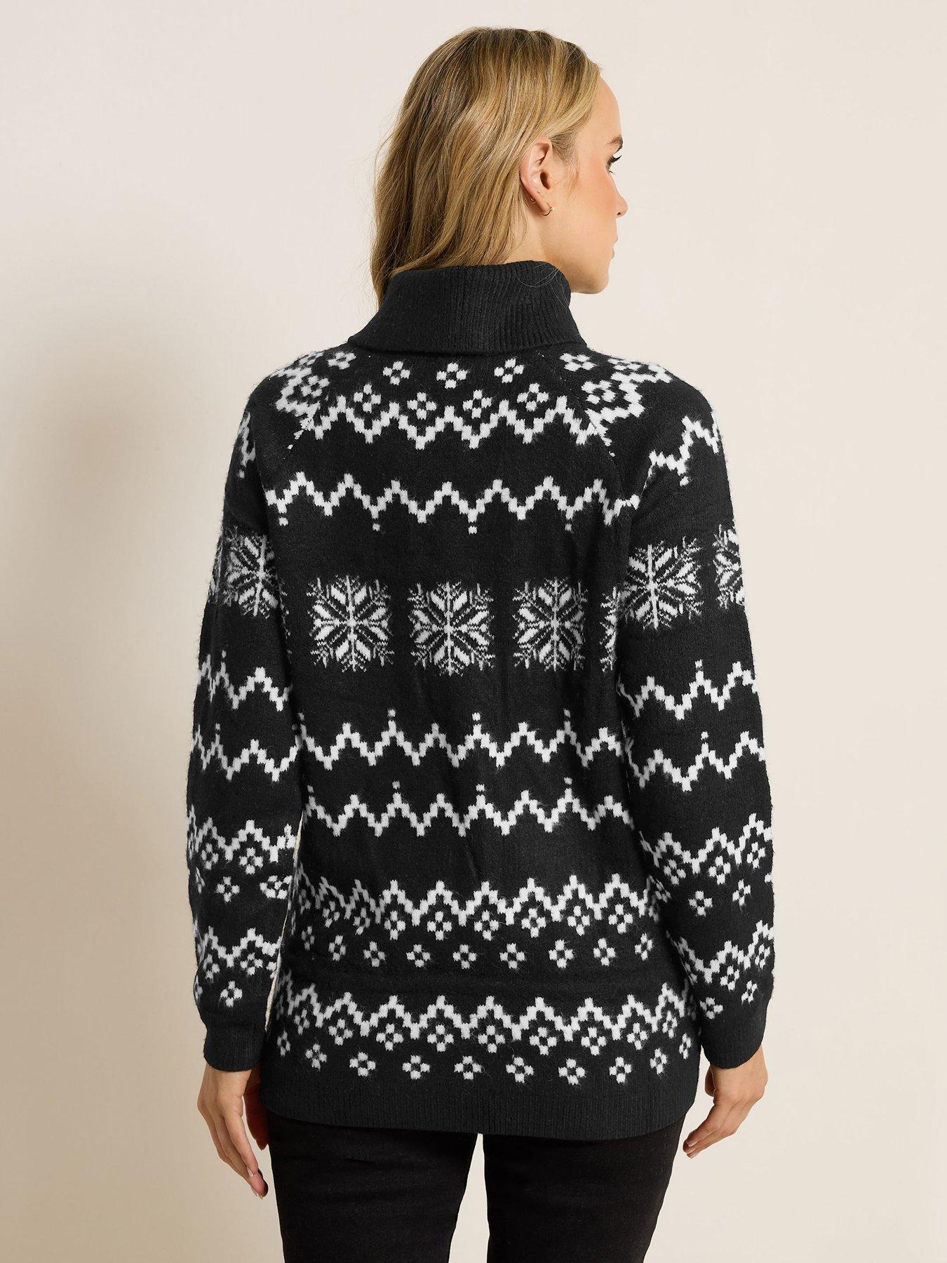 long-tall-sally-snowflake-roll-neck-jumper-blackstillFront