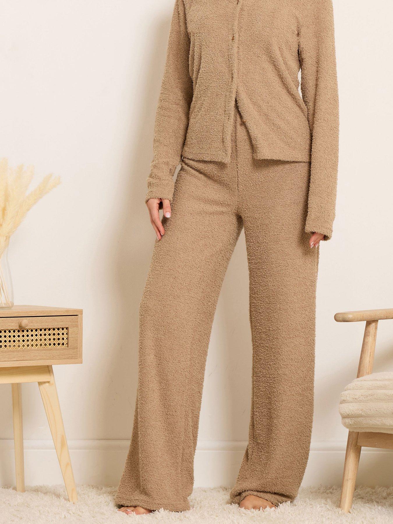 long-tall-sally-tall-chenille-wide-leg-lounge-trouser-brown