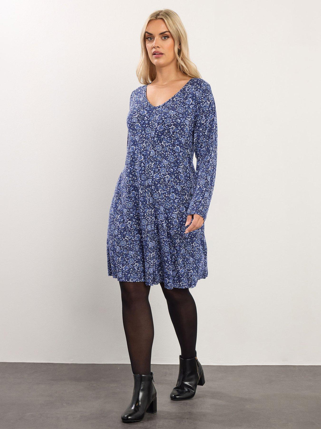 yours-curve-pleat-front-dress-blueback