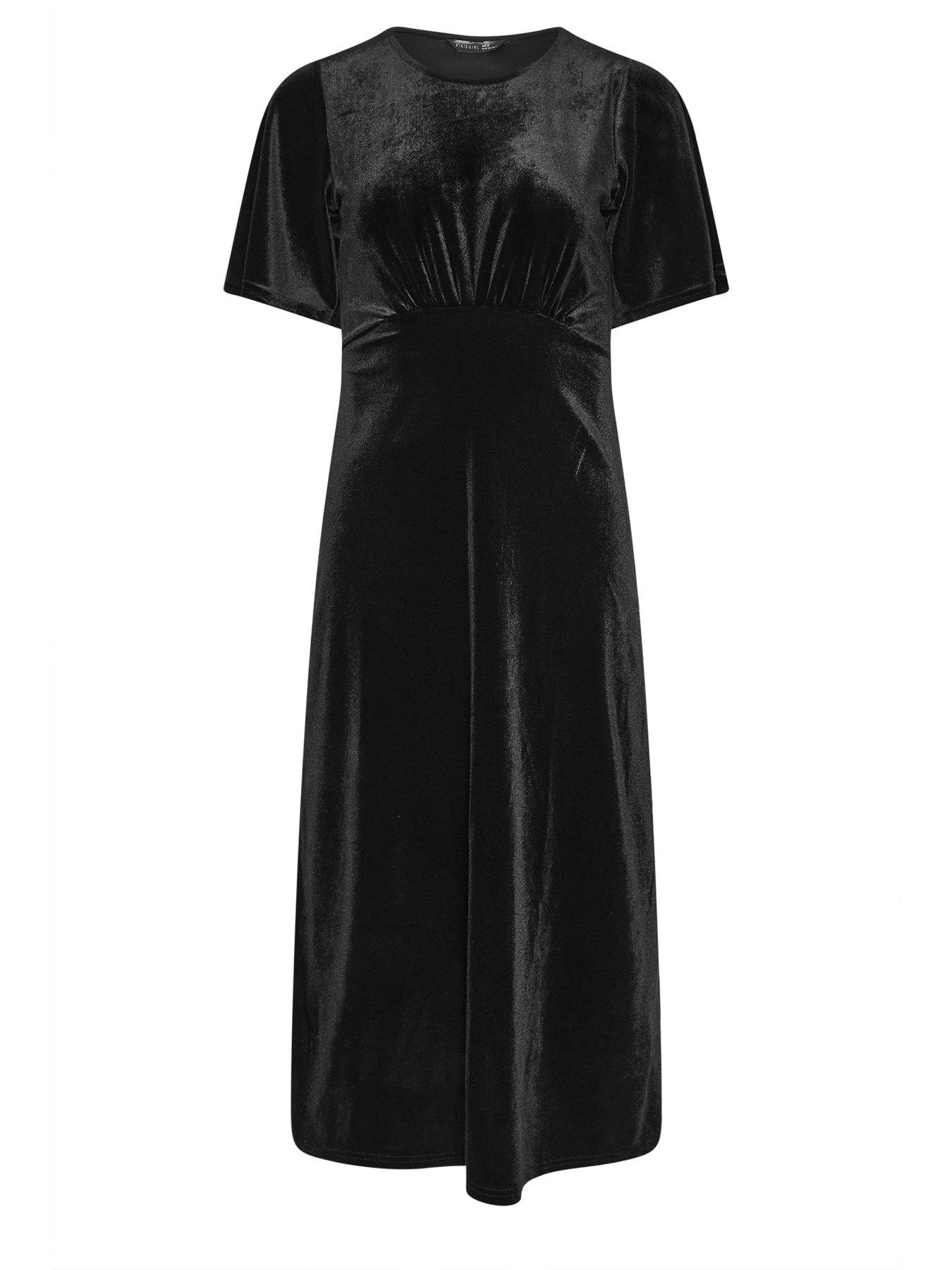 pixiegirl-petite-velour-empire-midi-dress-blackdetail