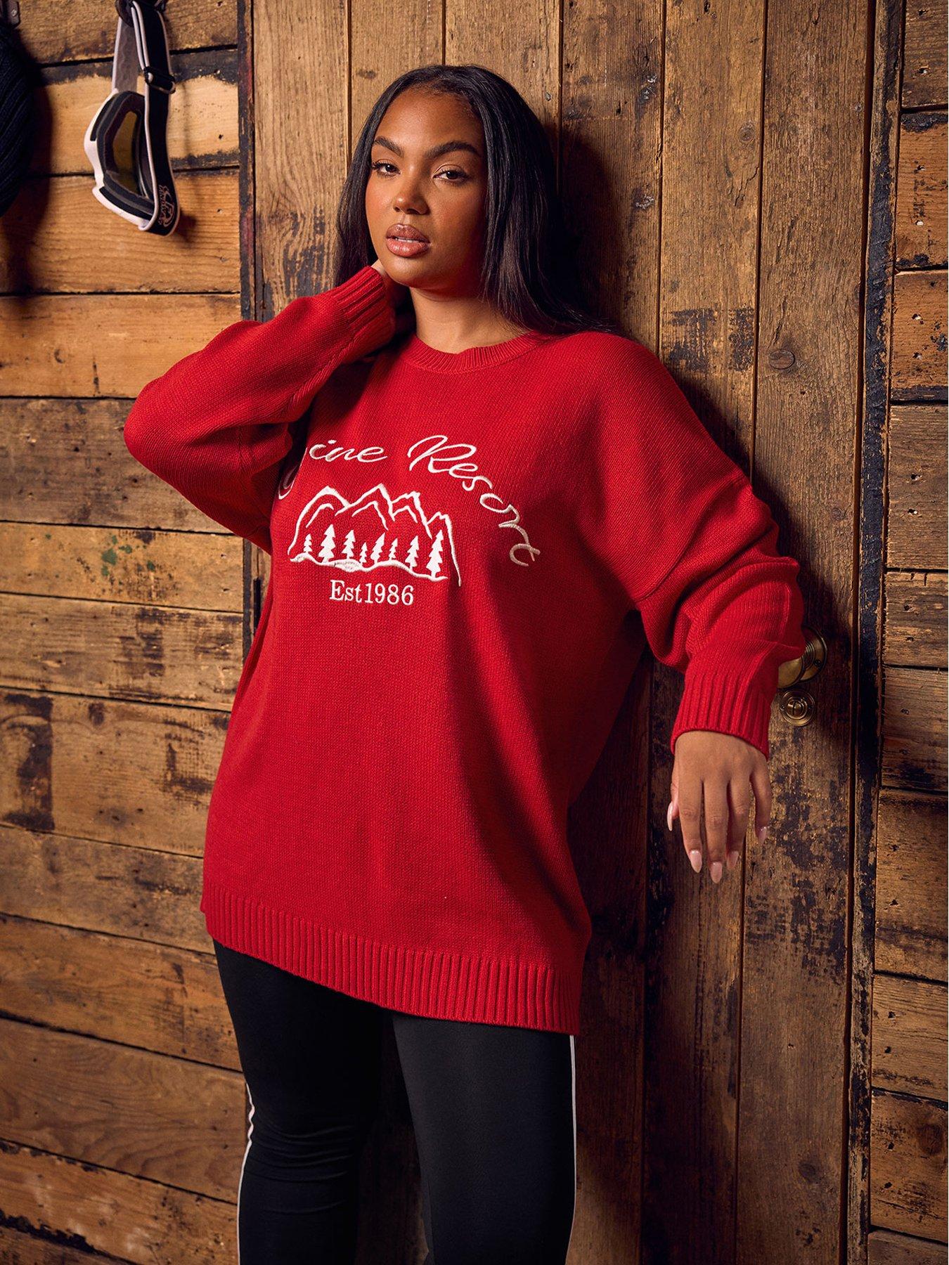 yours-curve-slogan-jumper-red