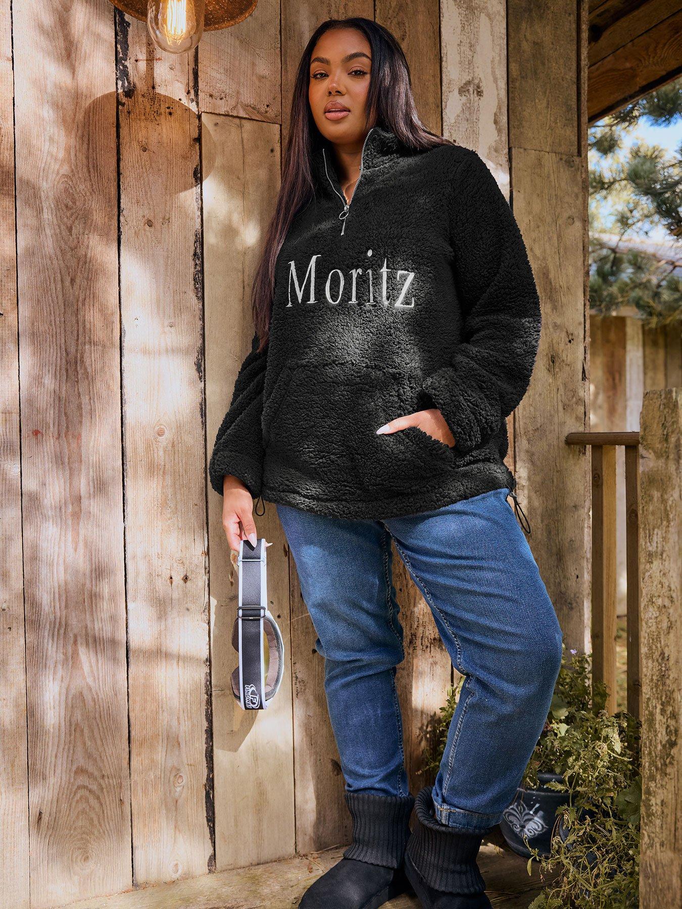 yours-curve-half-zip-borg-fleece-blackoutfit