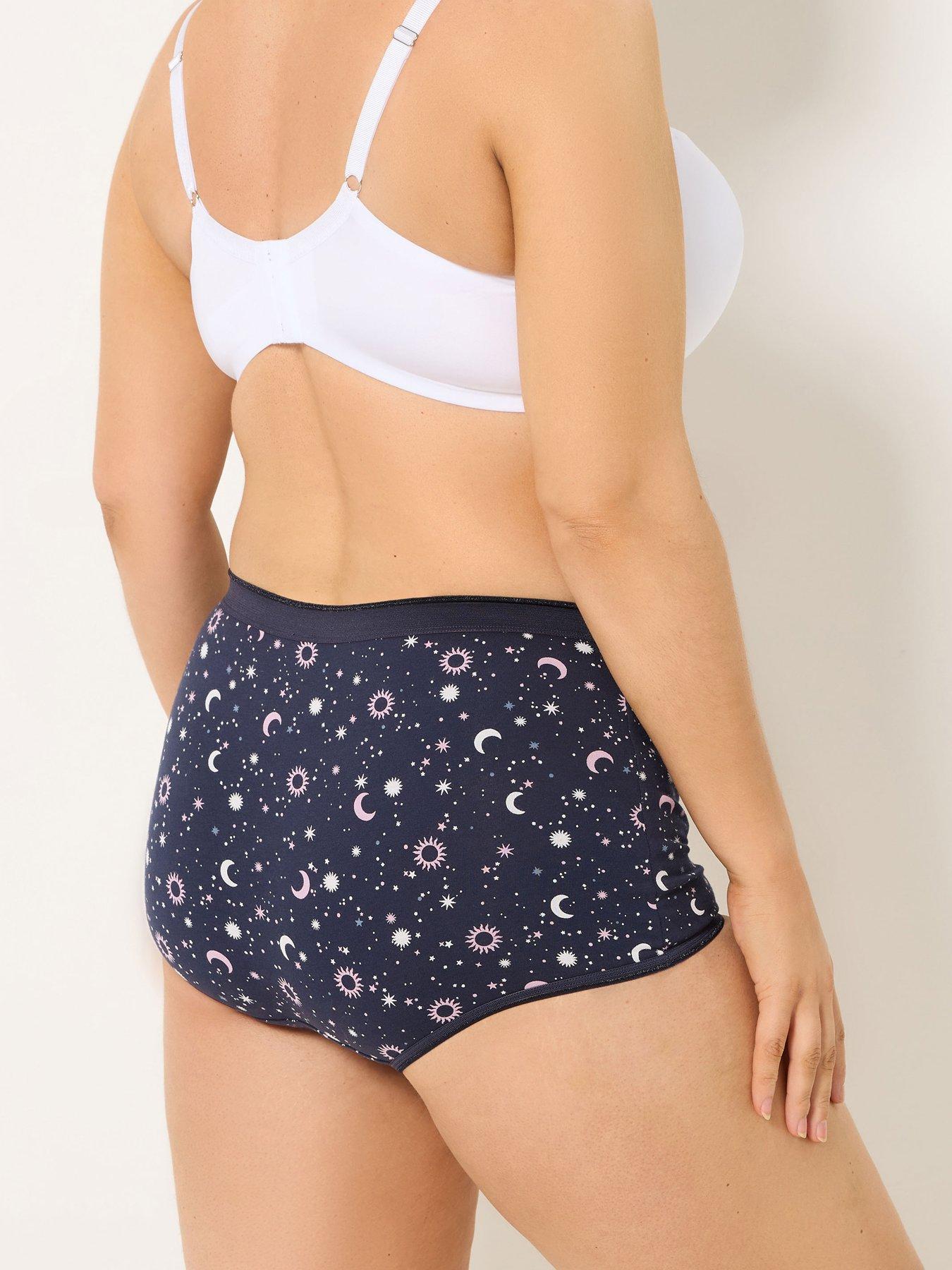 yours-curve-5-pack-navy-moon-and-star-shorts-bluestillFront