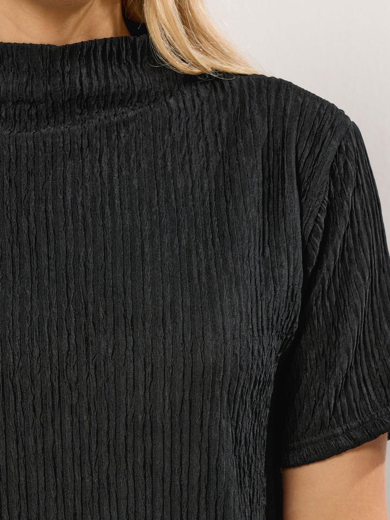 long-tall-sally-textured-funnel-neck-top-blackoutfit