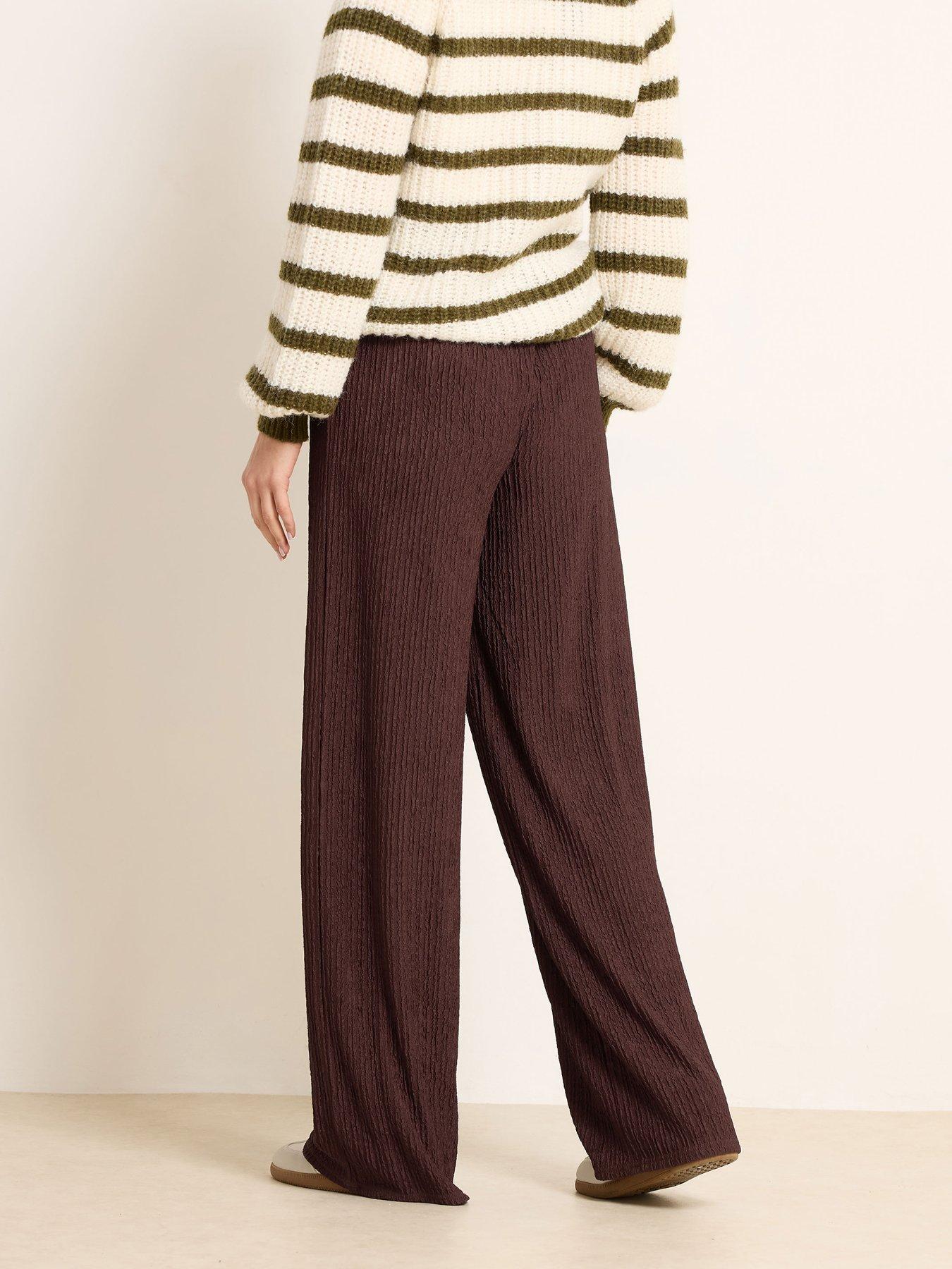 long-tall-sally-tall-textured-wide-leg-trouser-34-brownstillFront