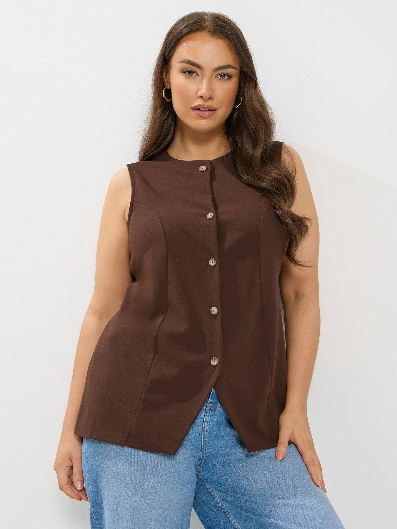 yours-curve-scuba-waistcoat-brown