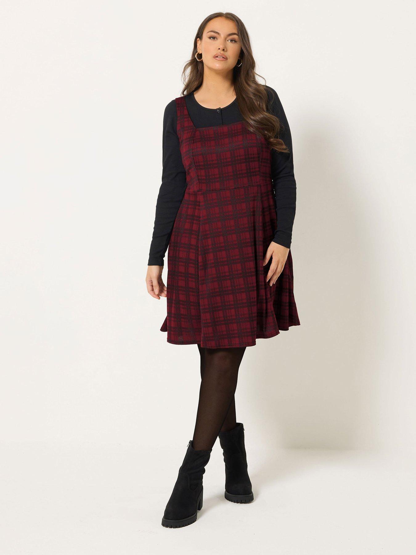 yours-curve-check-pinafore-dress-redback