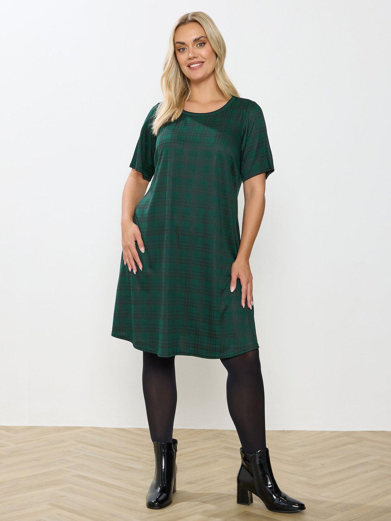 yours-curve-check-flippy-dress-greenback