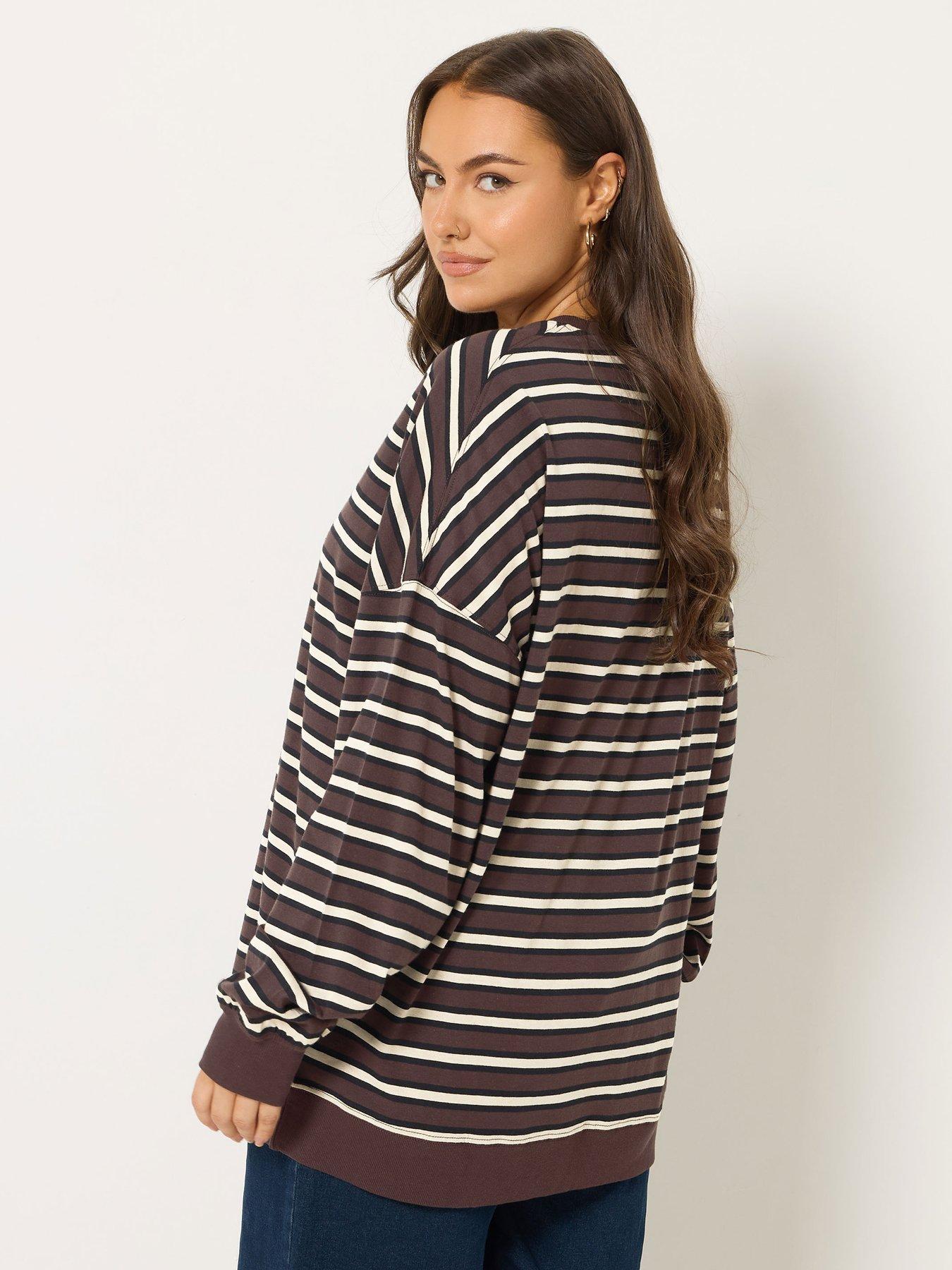 yours-curve-balloon-sleeve-top-brownstillFront