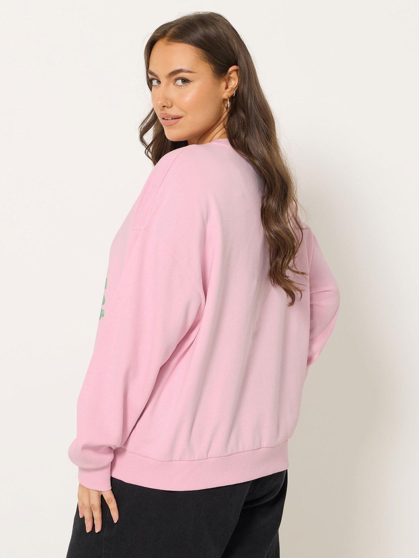 yours-curve-bow-tree-novelty-sweatshirt-pinkstillFront