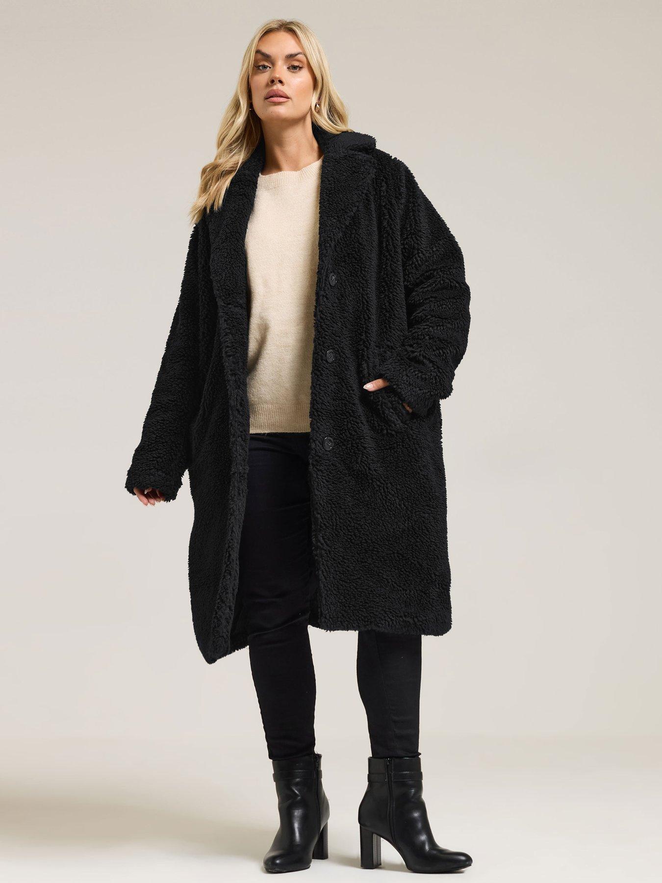 yours-curve-teddy-midi-coat-black