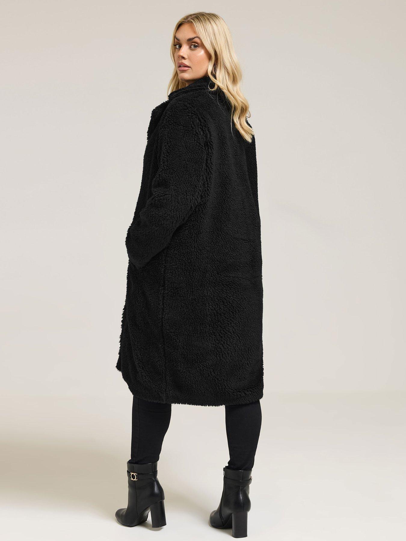 yours-curve-teddy-midi-coat-blackstillFront