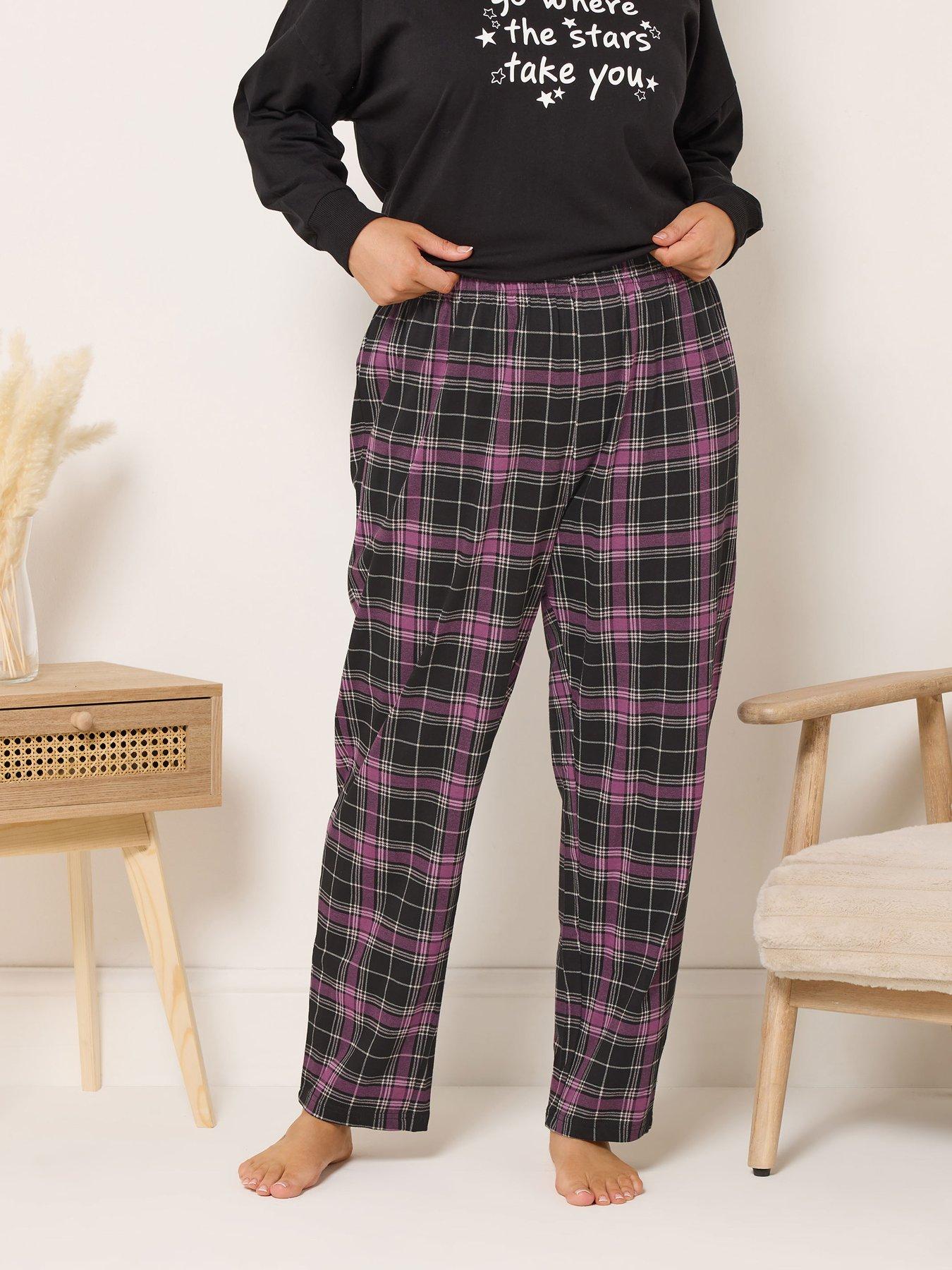 yours-curve-check-wide-leg-pyjama-pant-black