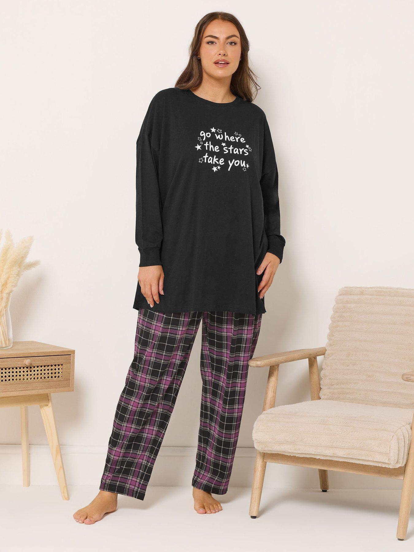 yours-curve-check-wide-leg-pyjama-pant-blackback