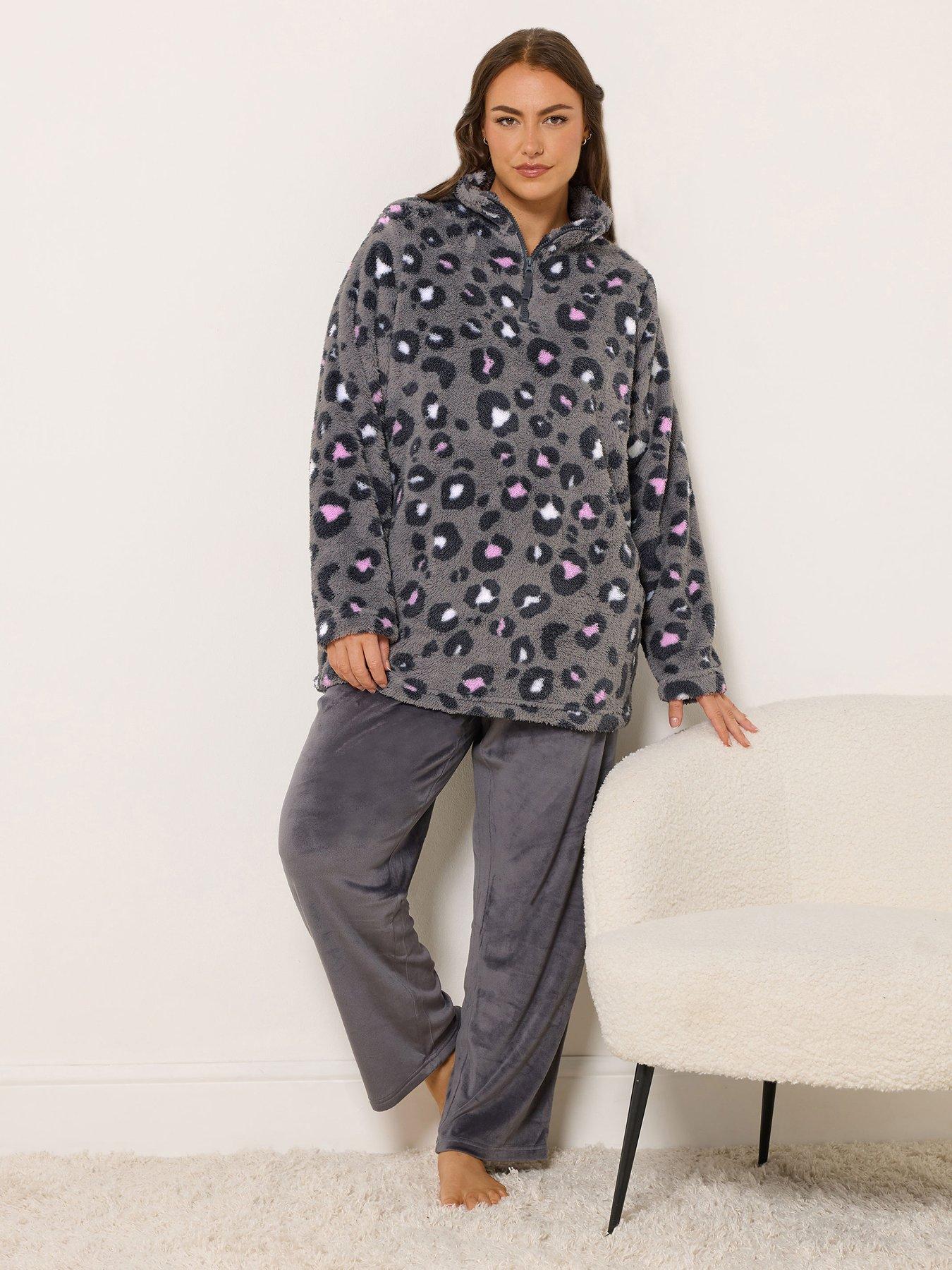 Image 1 of 4 of Yours Curve Animal Borg Lounge Set - Grey