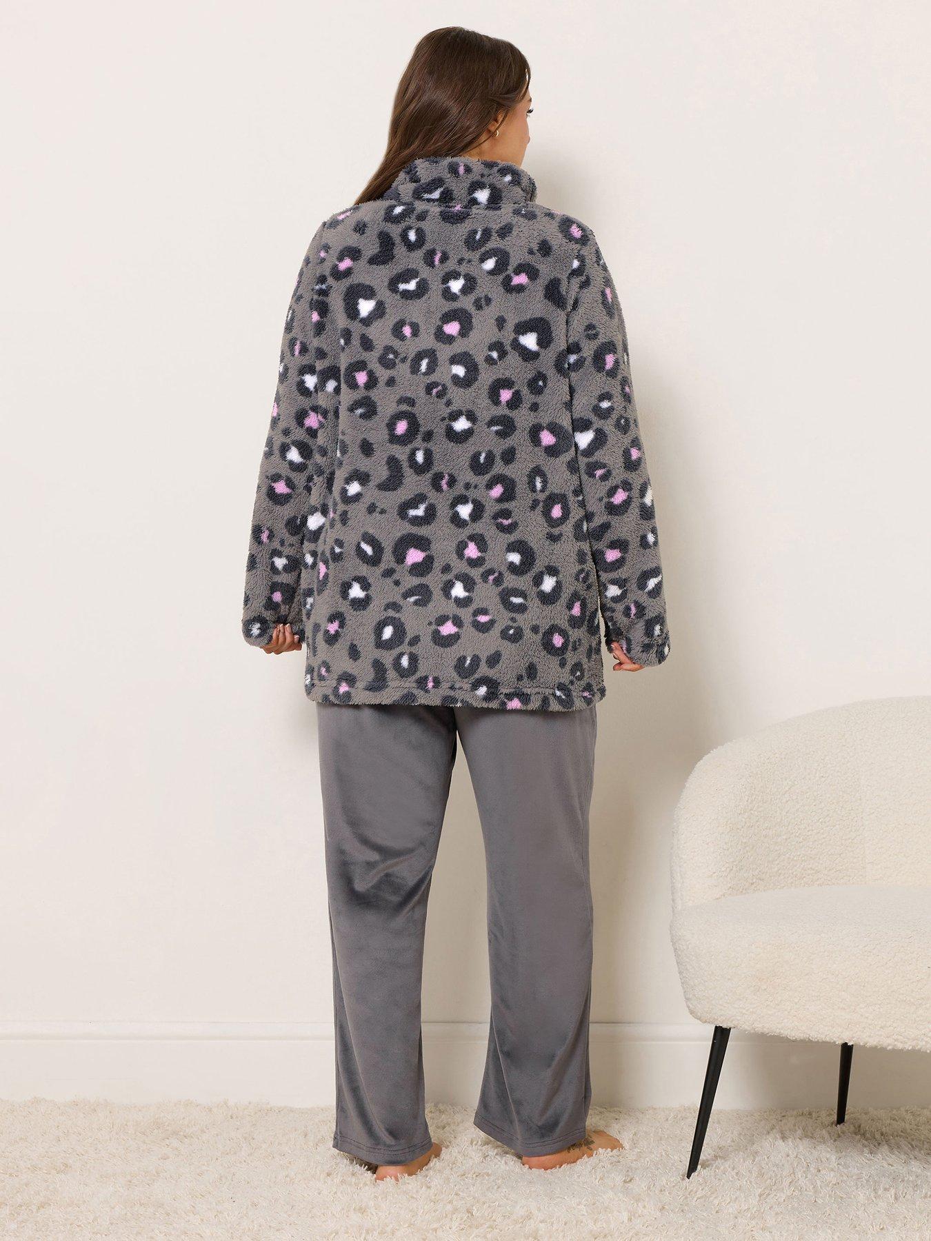 Image 2 of 4 of Yours Curve Animal Borg Lounge Set - Grey