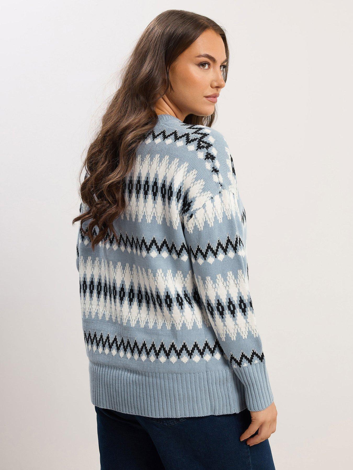 Image 2 of 4 of Yours Curve Fairisle Jumper - Blue