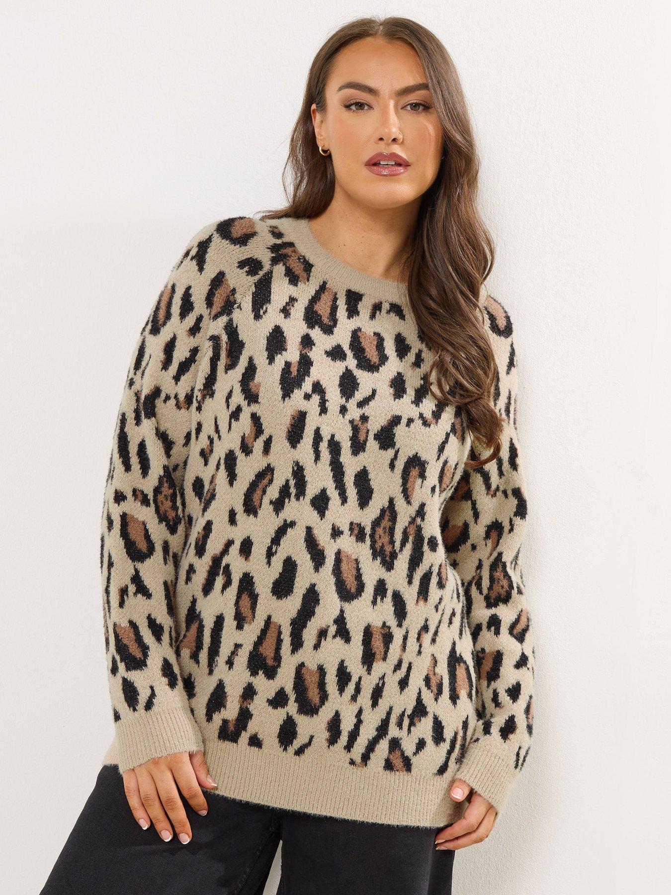 yours-curve-feather-yarn-animal-jumper-print
