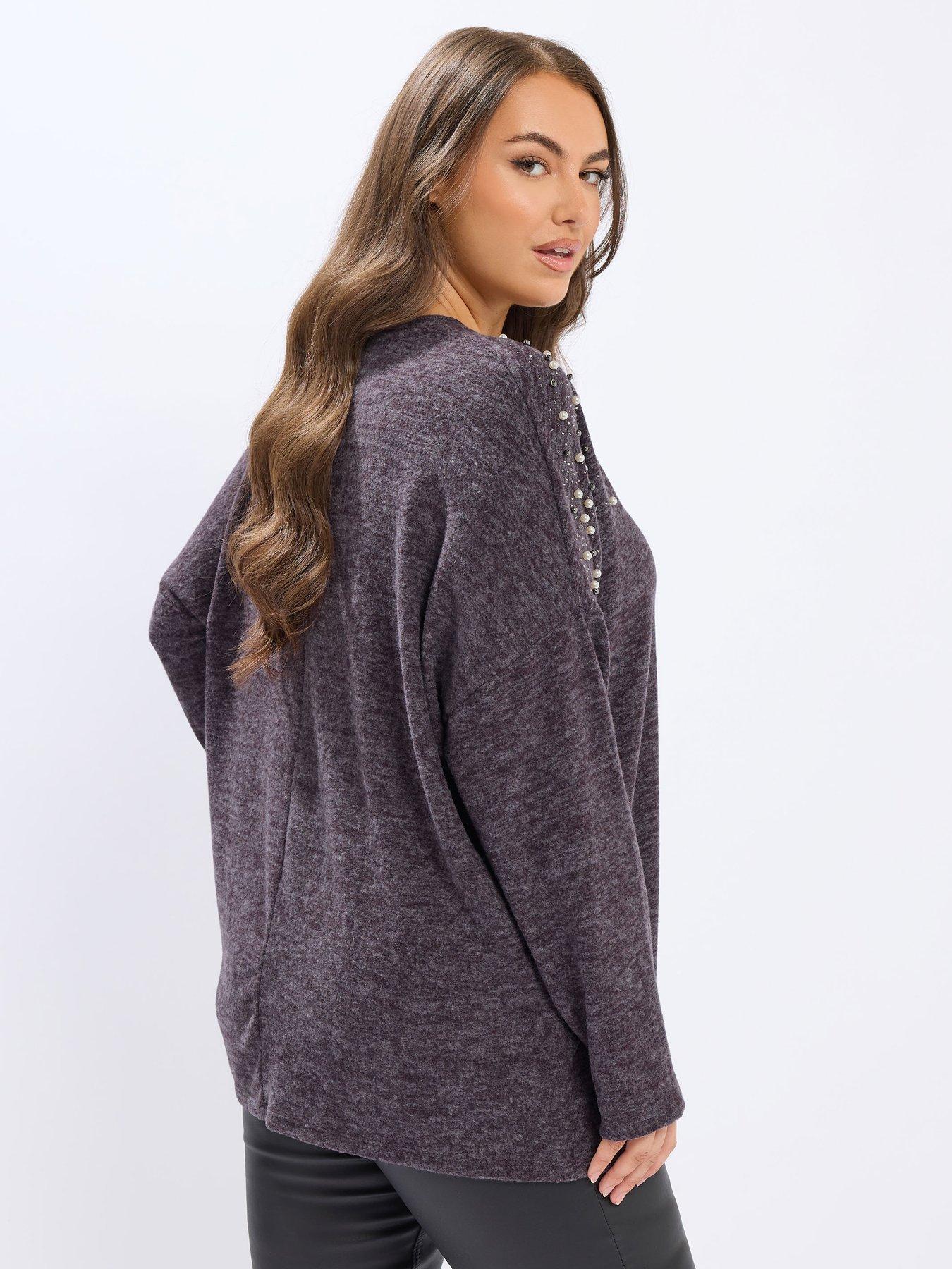 yours-curve-drop-shoulder-v-neck-jumper-purplestillFront