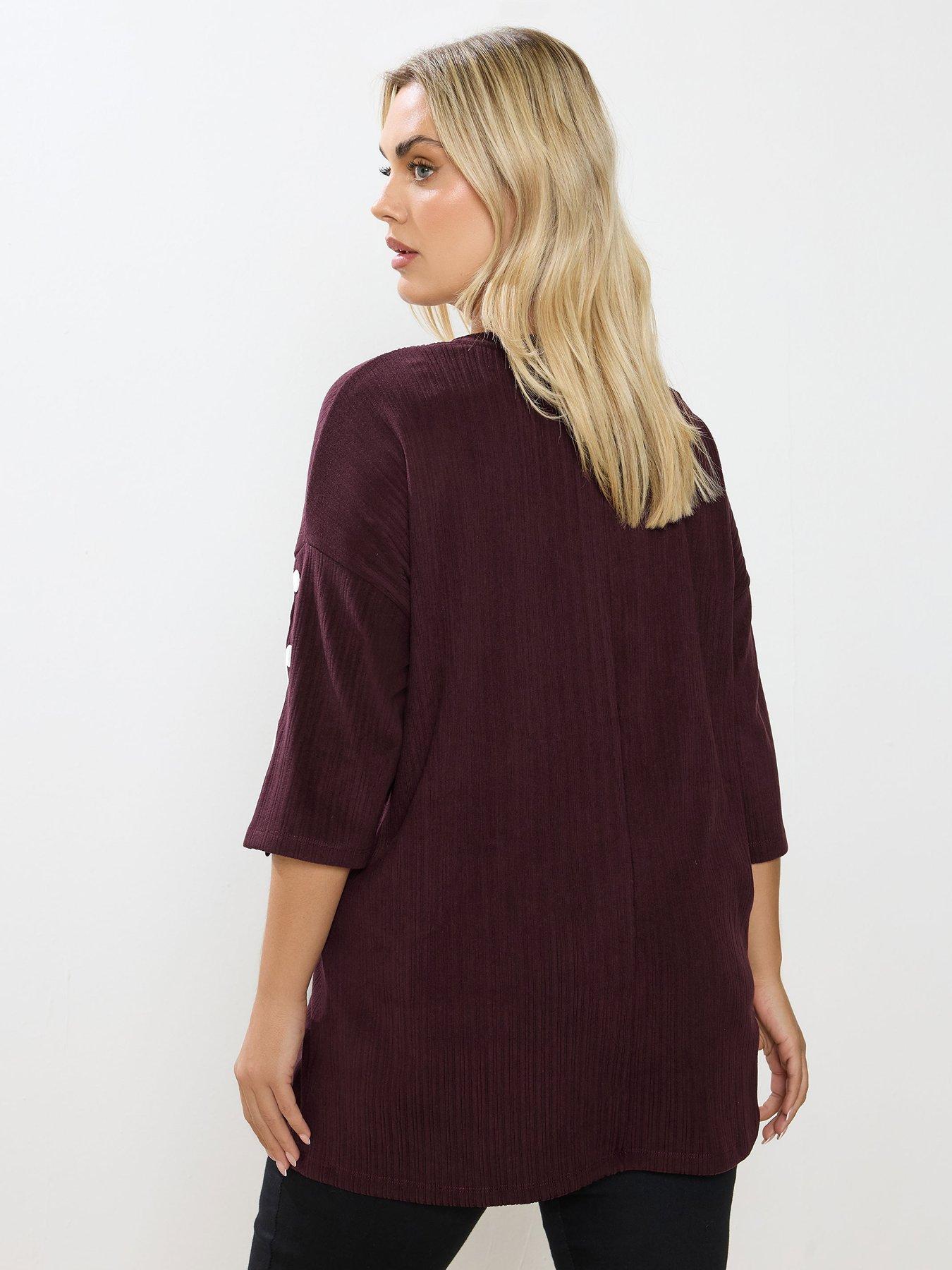 yours-curve-ribbed-button-detail-top-redstillFront