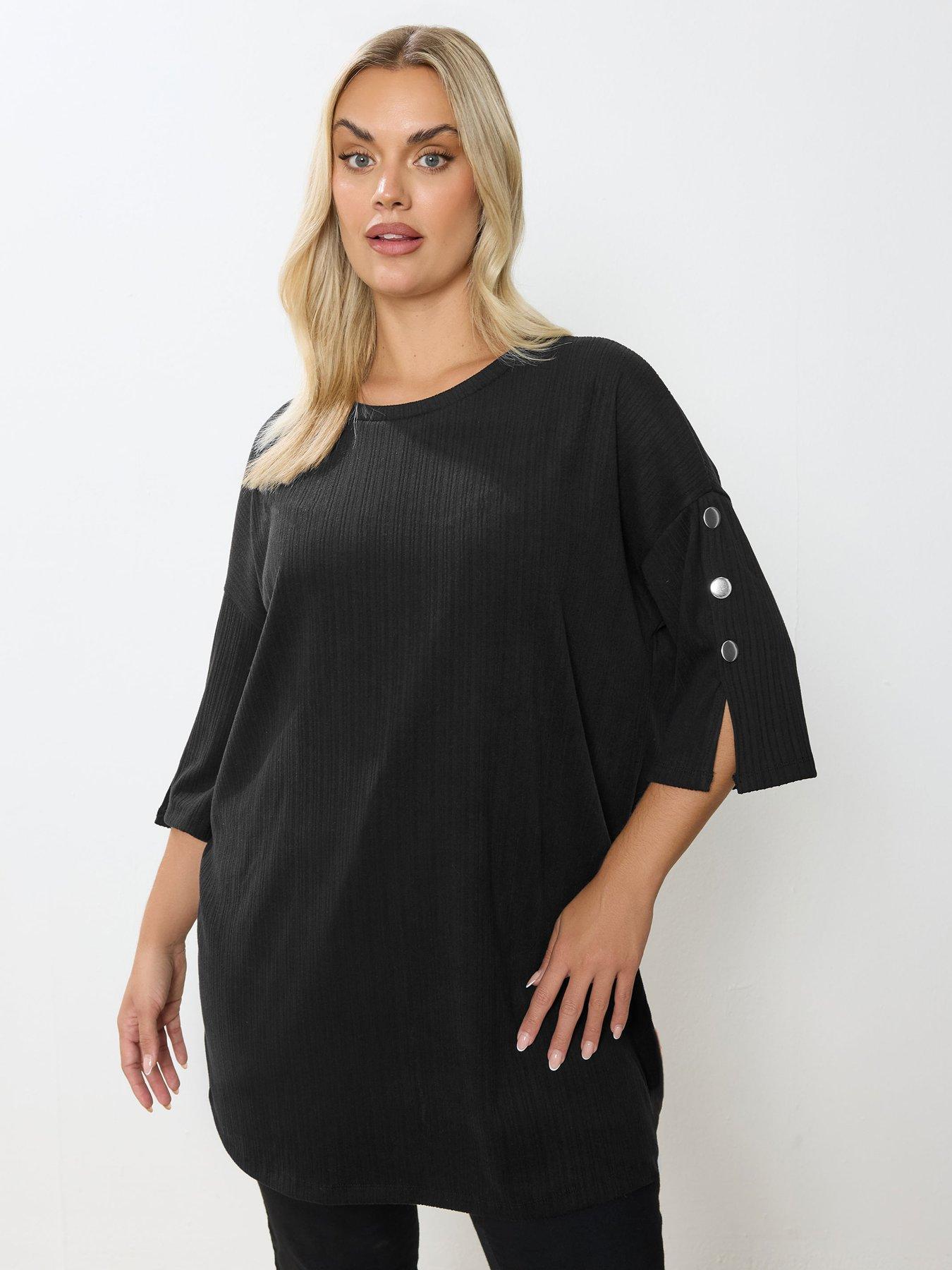 yours-curve-ribbed-button-detail-top-black