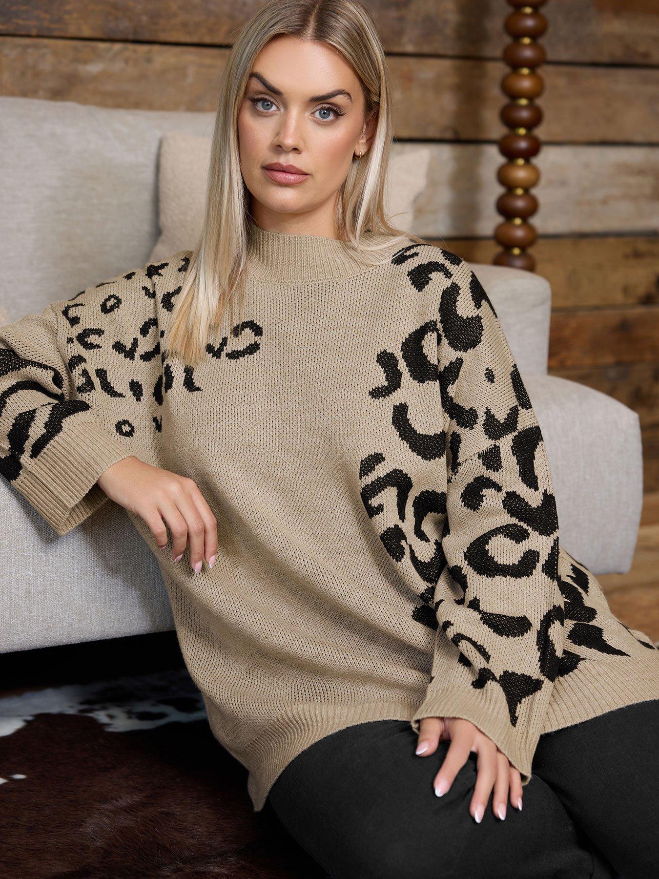 Image 1 of 4 of Yours Curve Multi Animal Jumper - Natural
