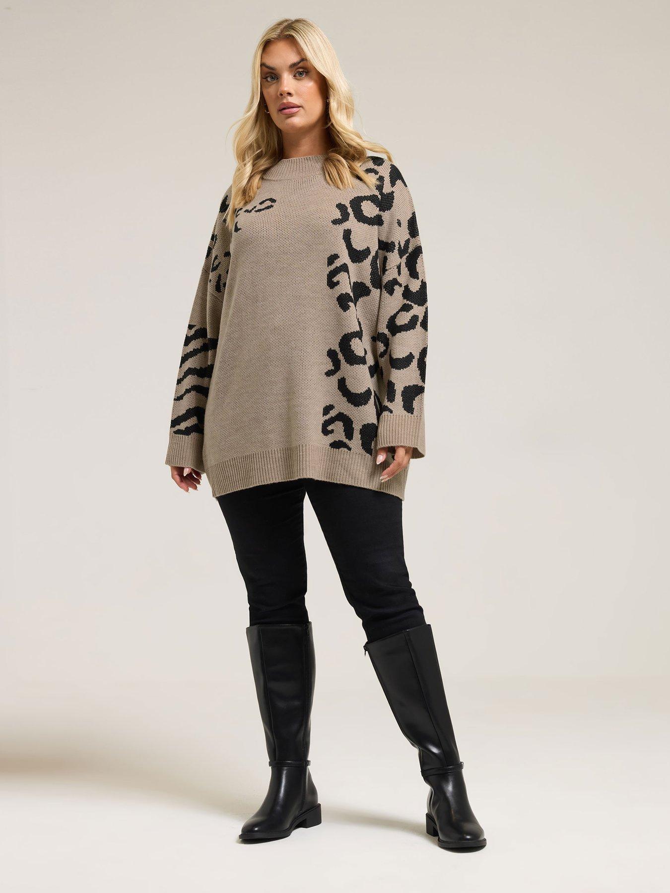 Image 3 of 4 of Yours Curve Multi Animal Jumper - Natural