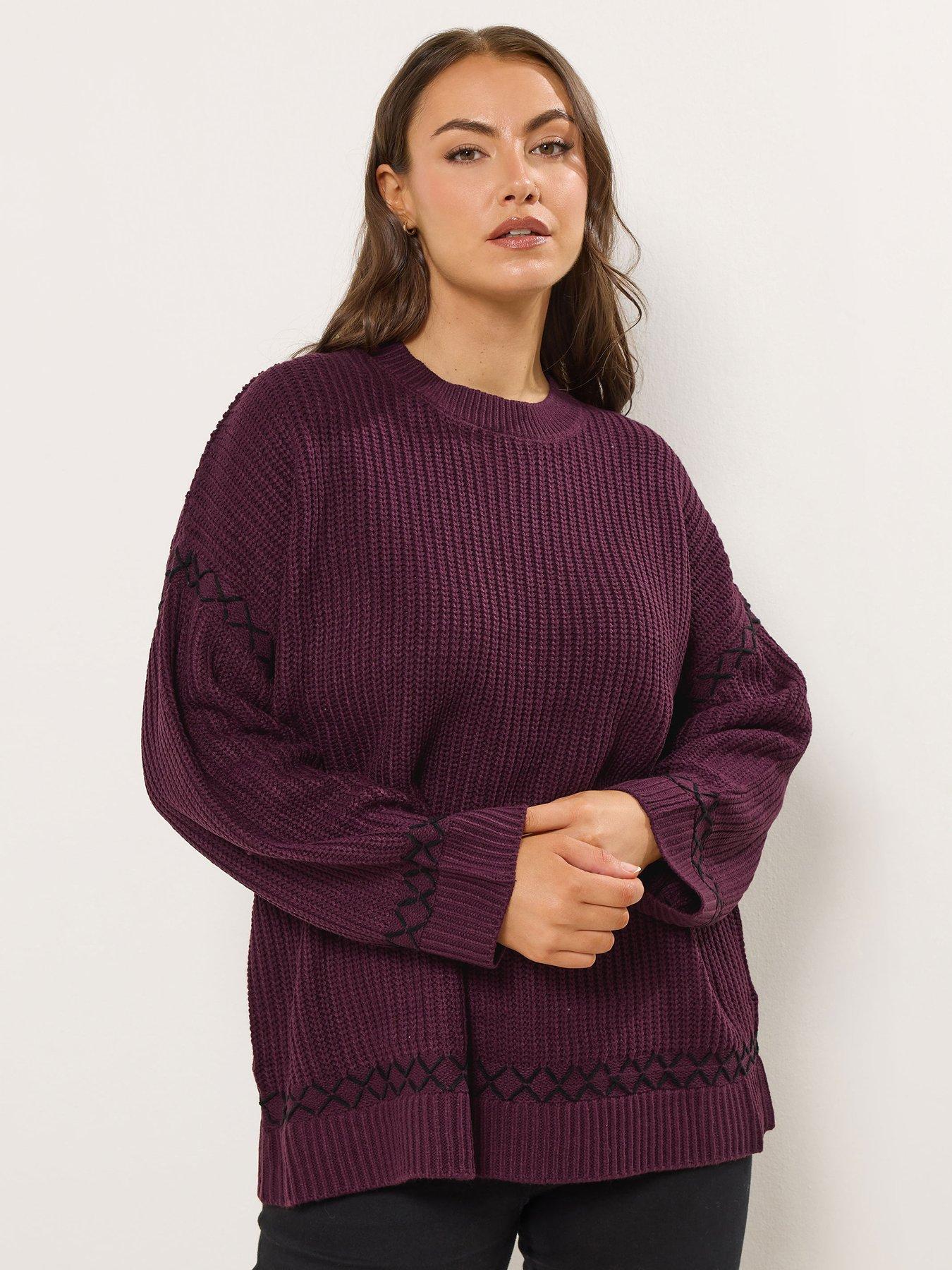 yours-curve-blanket-stitch-jumper-purple