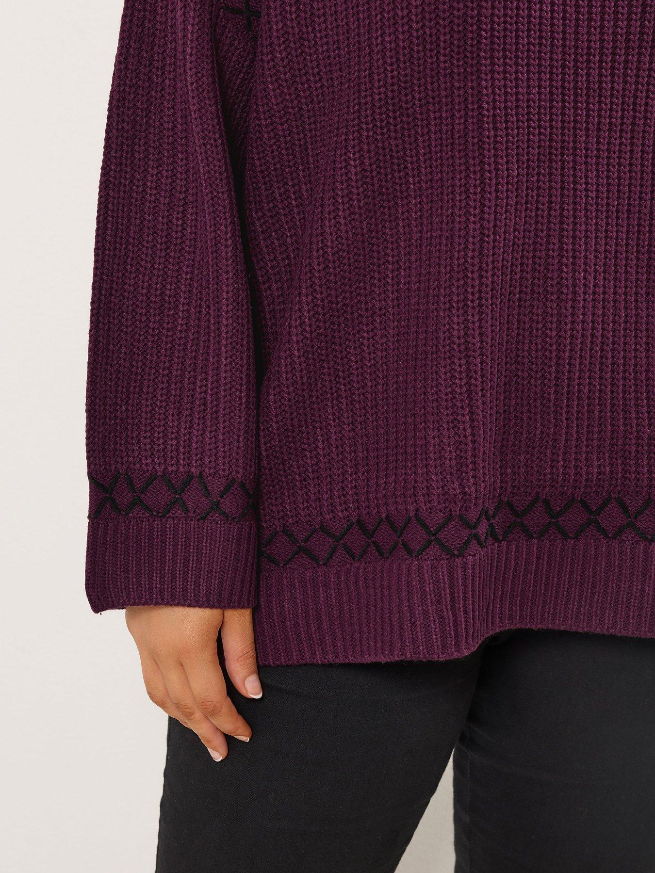 yours-curve-blanket-stitch-jumper-purpleoutfit
