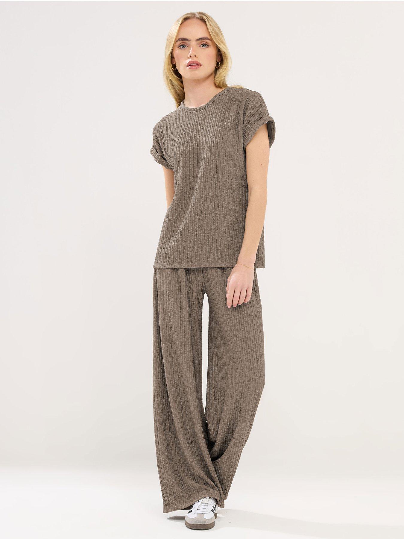 pixiegirl-petite-textured-wide-leg-trouser-brown