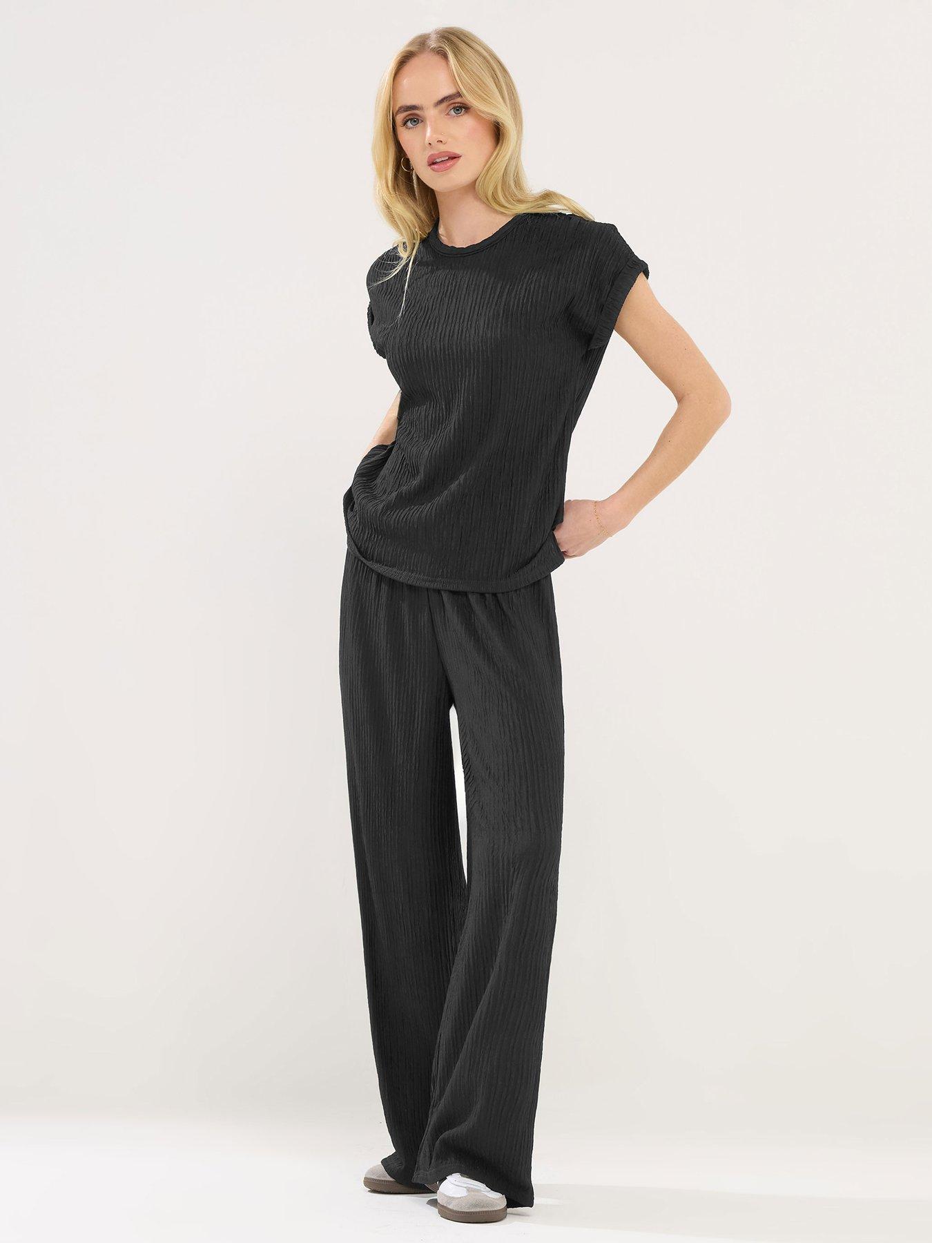 pixiegirl-petite-short-sleeve-textured-top-blackback