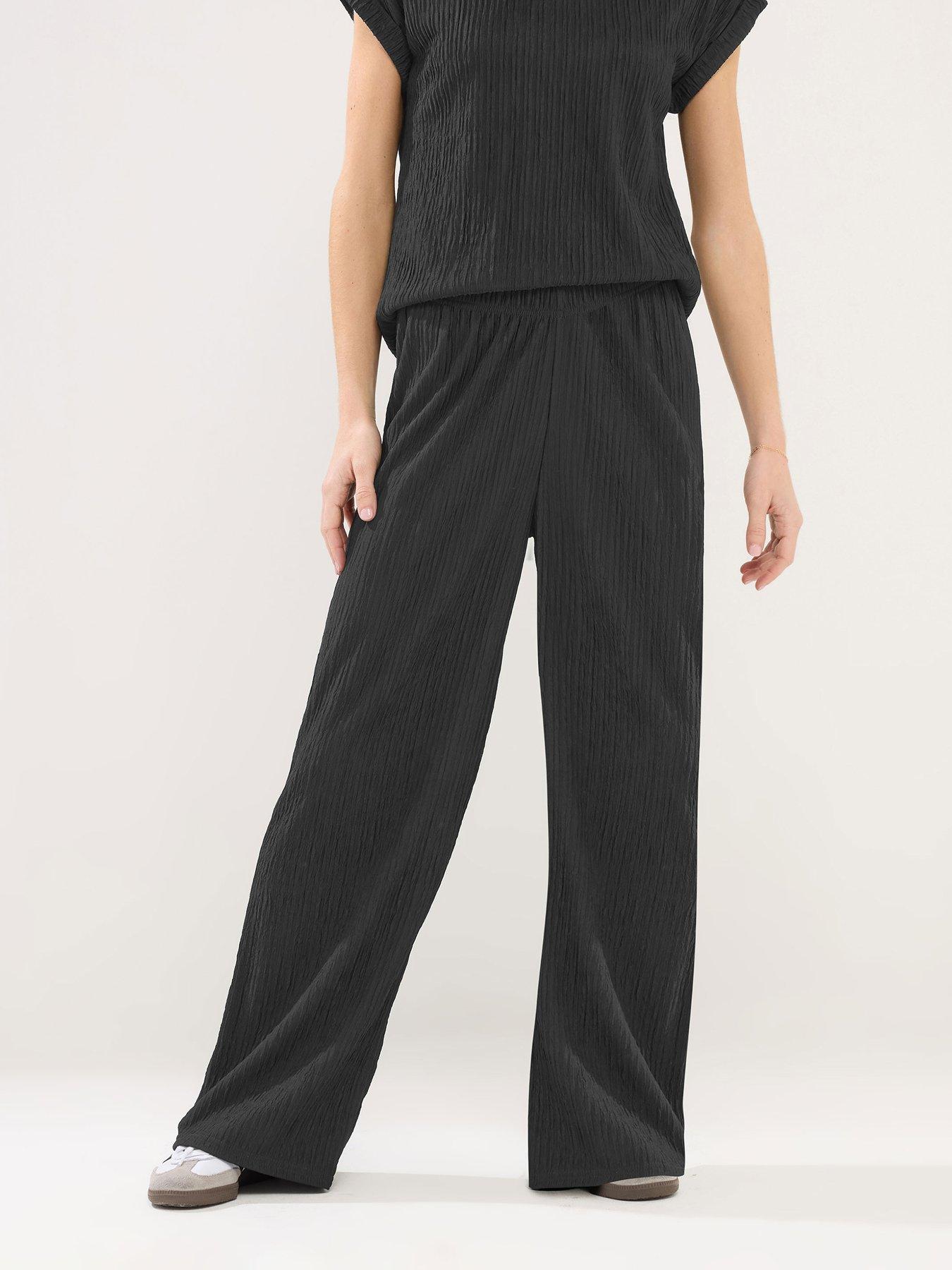 pixiegirl-petite-textured-wide-leg-trouser-black