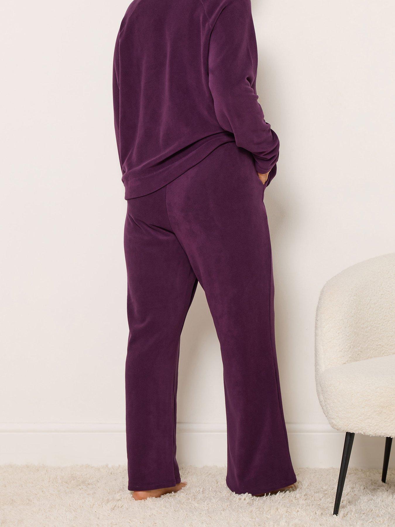 yours-curve-fleece-lounge-trouser-dark-redstillFront