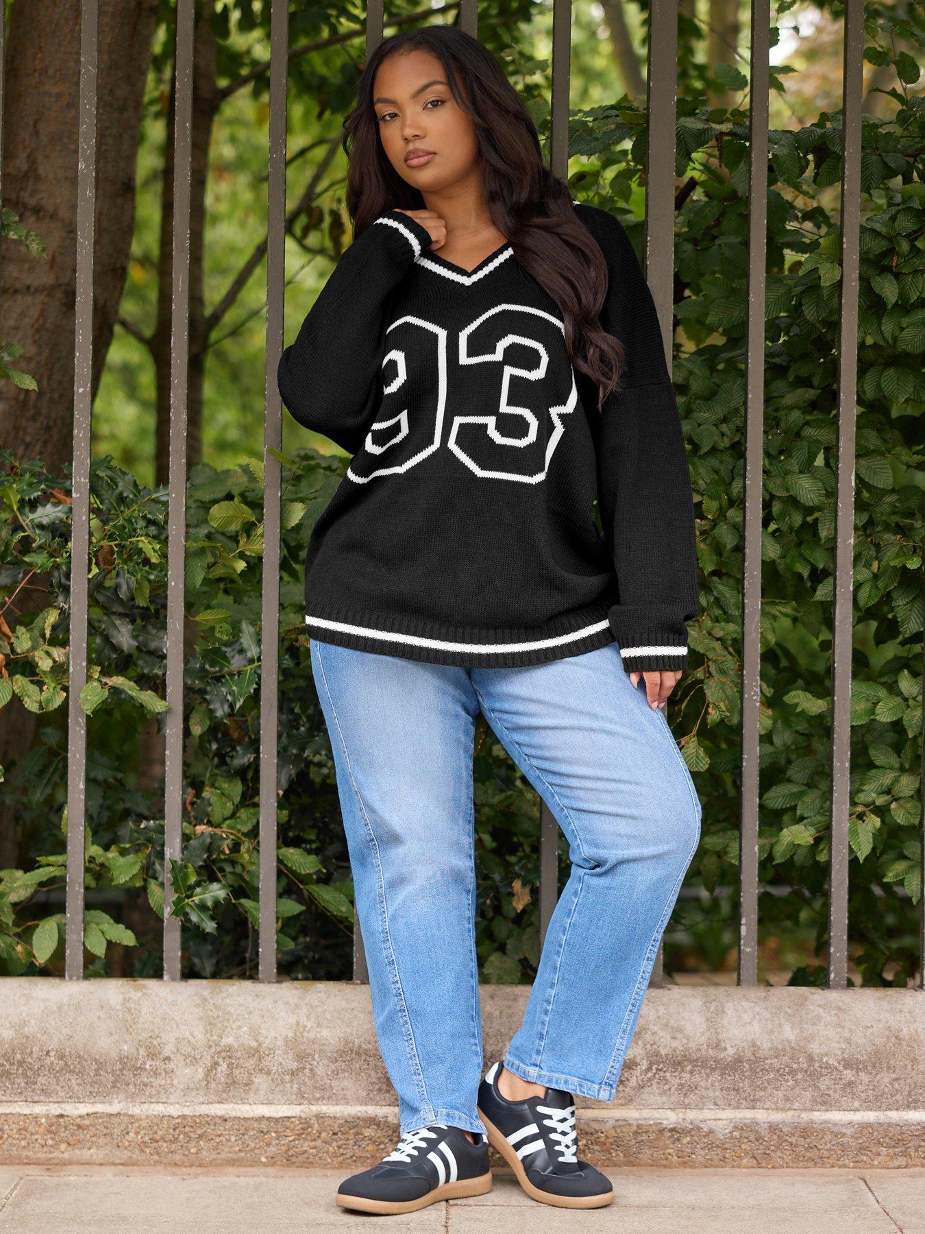 yours-curve-slogan-number-jumper-black