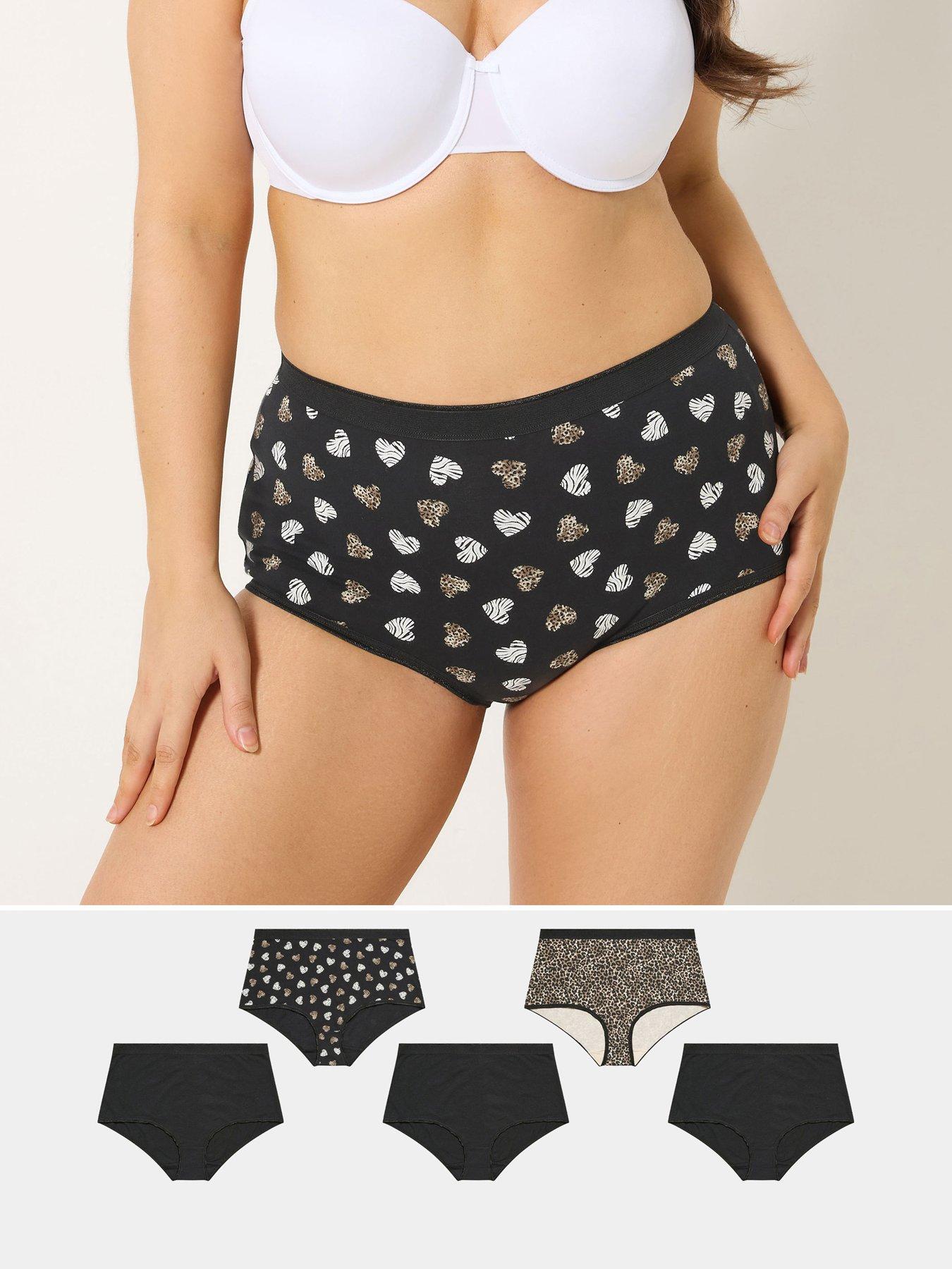 yours-curve-5-pack-animal-heart-full-briefs-black