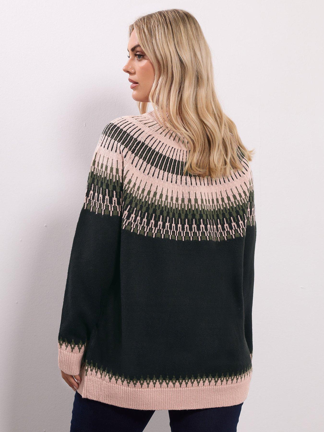 yours-curve-fairisle-jumper-blackstillFront