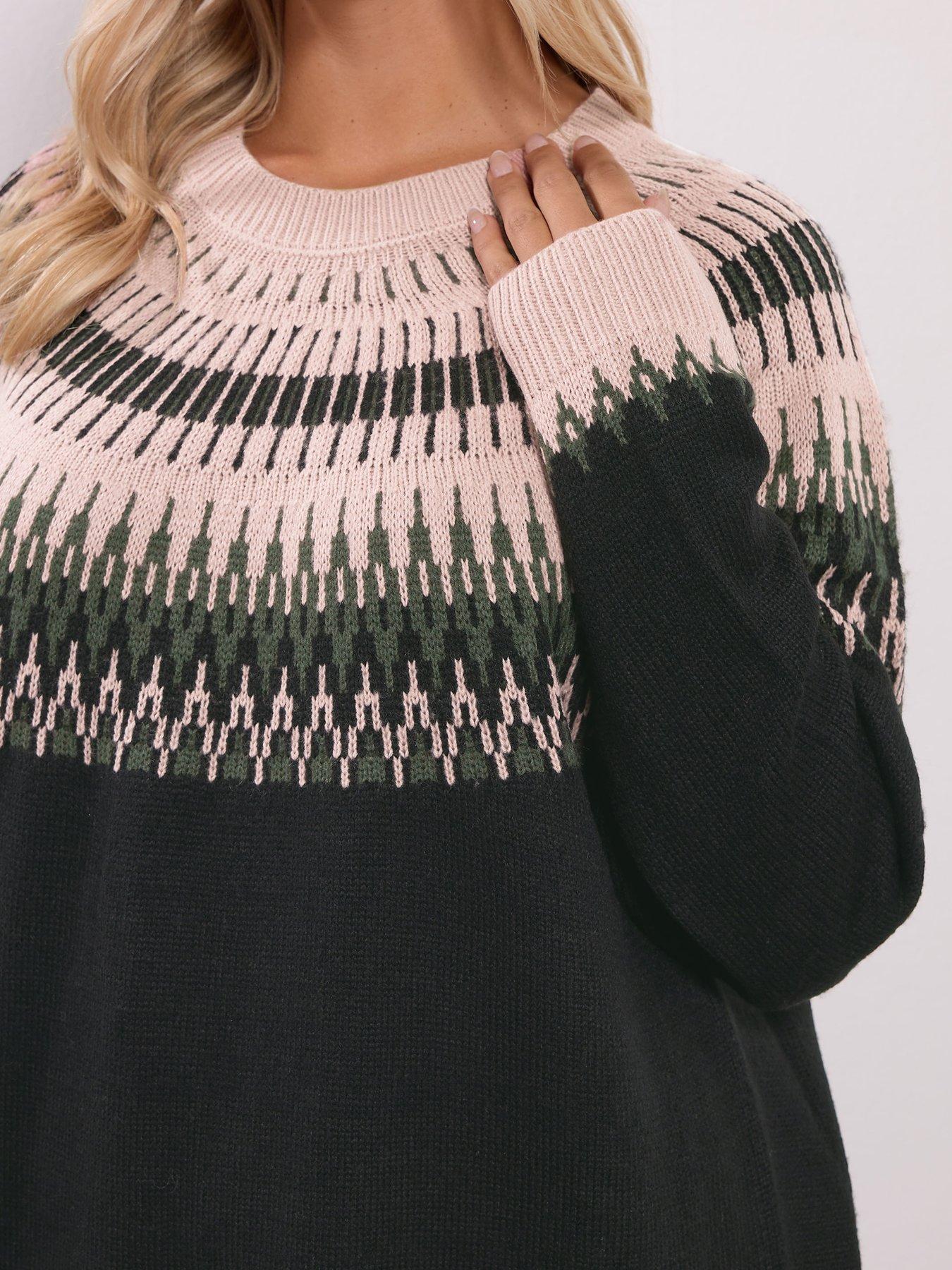 yours-curve-fairisle-jumper-blackoutfit