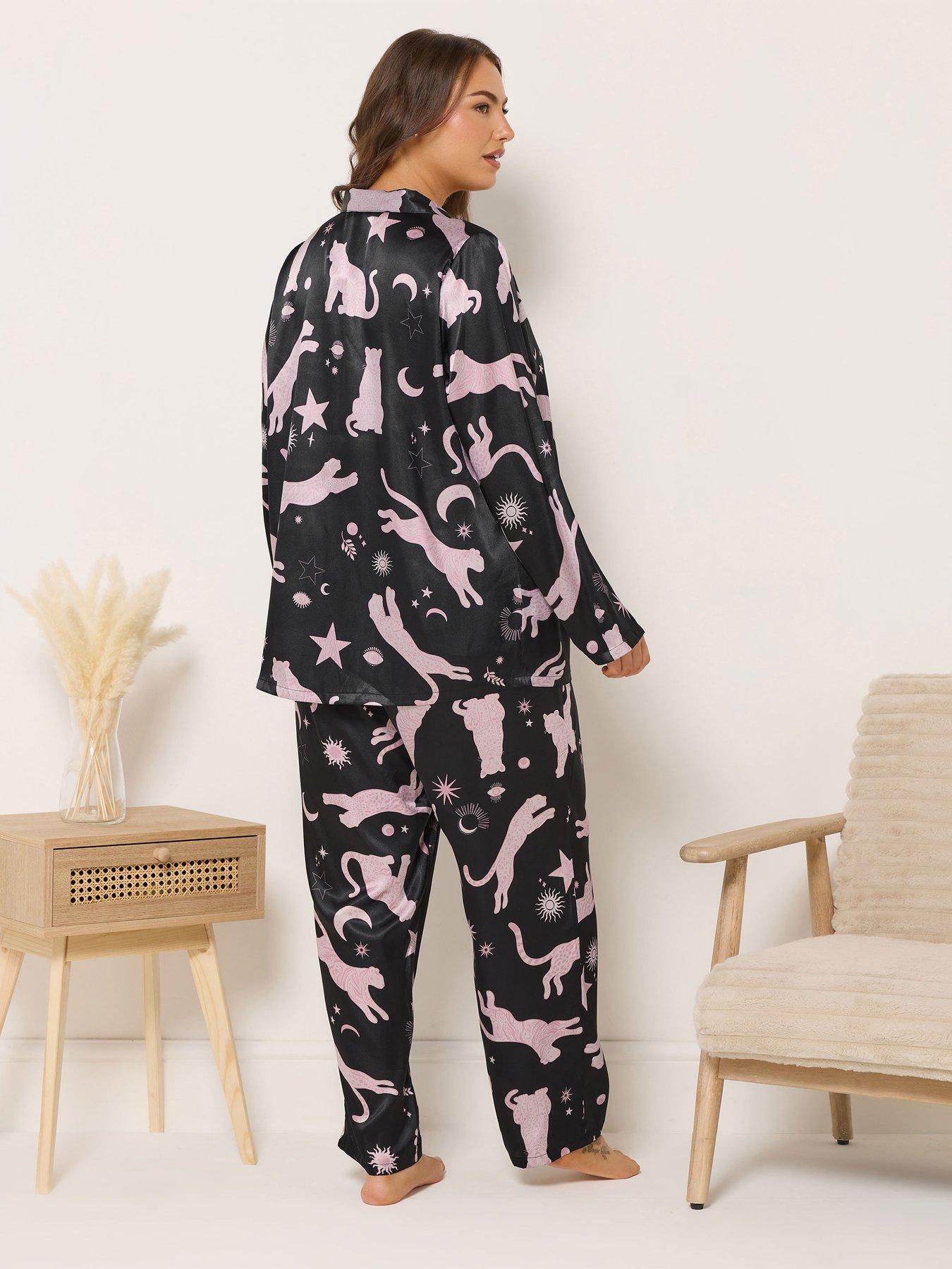 yours-curve-conversational-satin-pj-set-bluestillFront