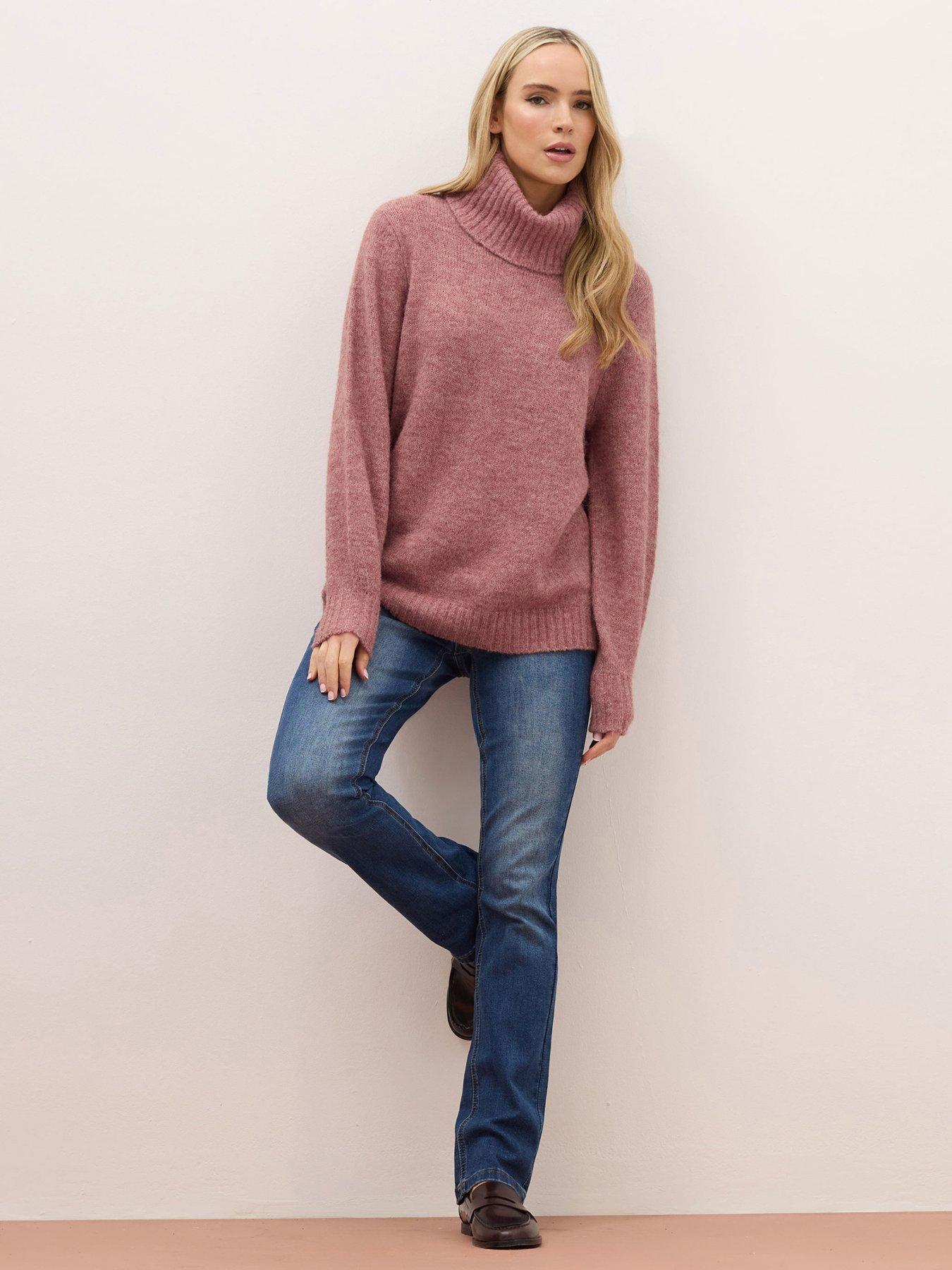 Image 3 of 4 of Long Tall Sally Premium Roll Neck Jumper - Pink