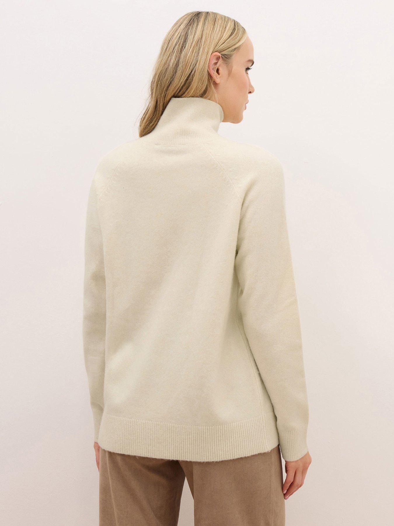 Image 2 of 4 of Long Tall Sally Premium Zip Funnel Jumper - Natural