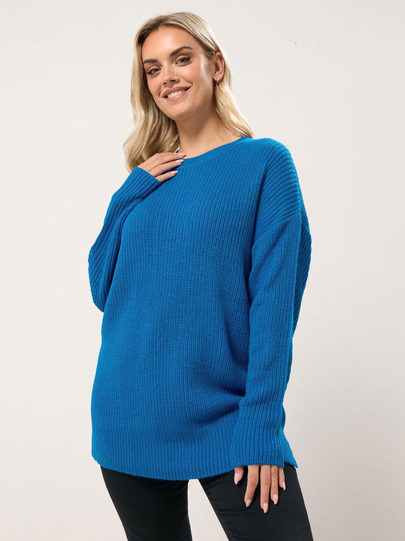 Yours Curve Drop Shoulder Jumper - Blue