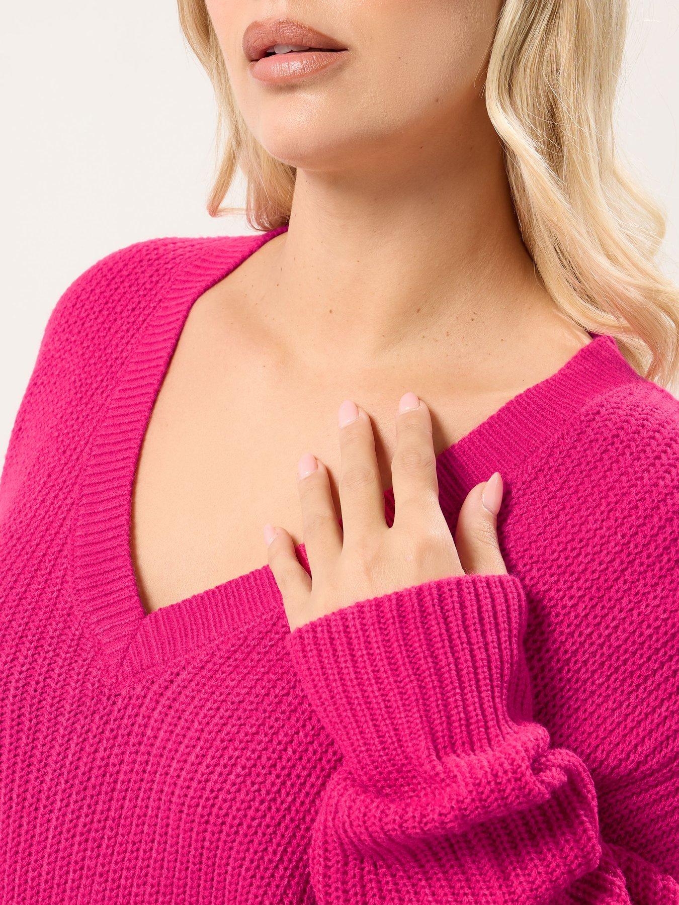 yours-curve-drop-shoulder-jumper-pinkoutfit