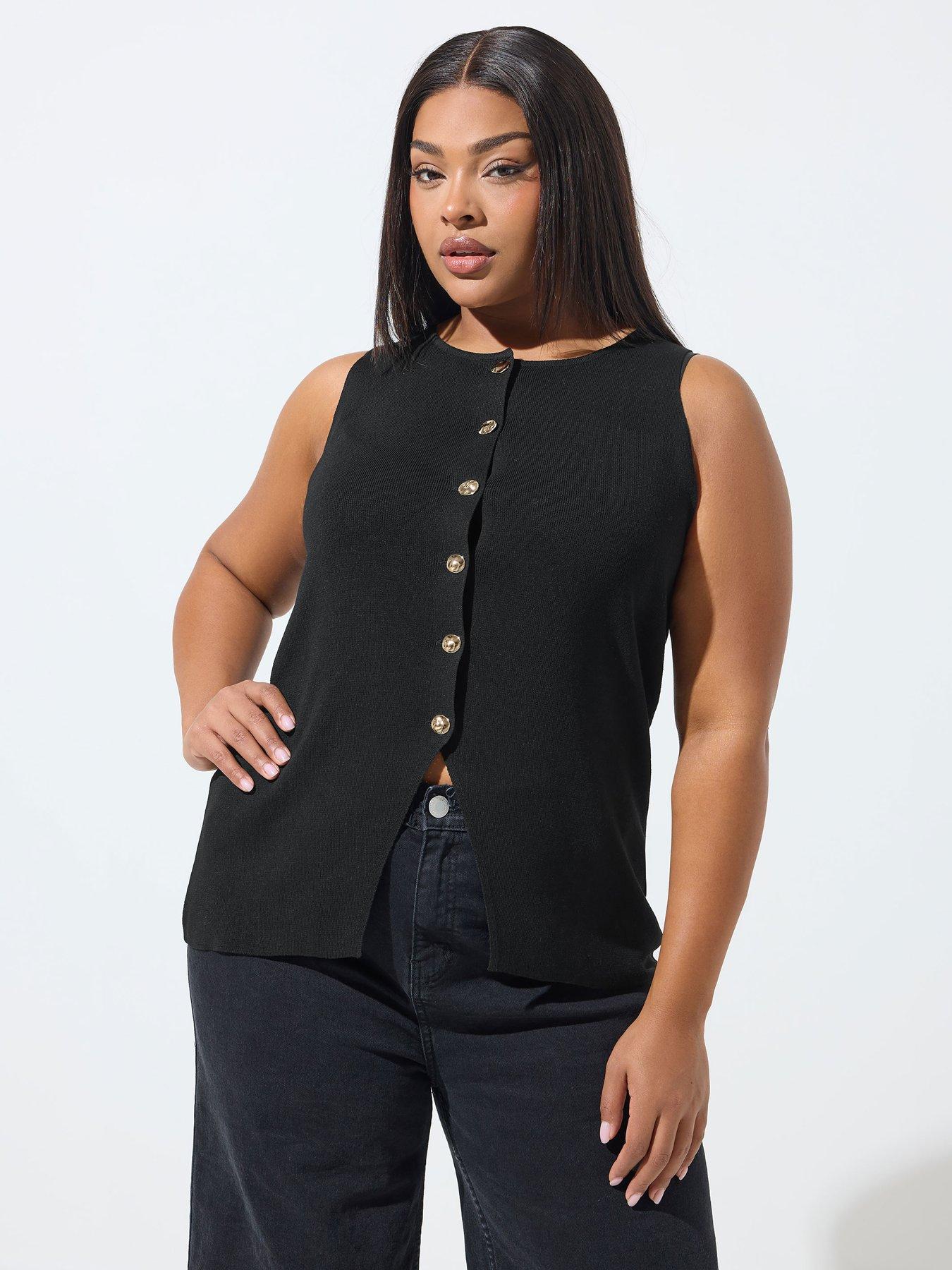 yours-curve-knitted-waistcoat-black