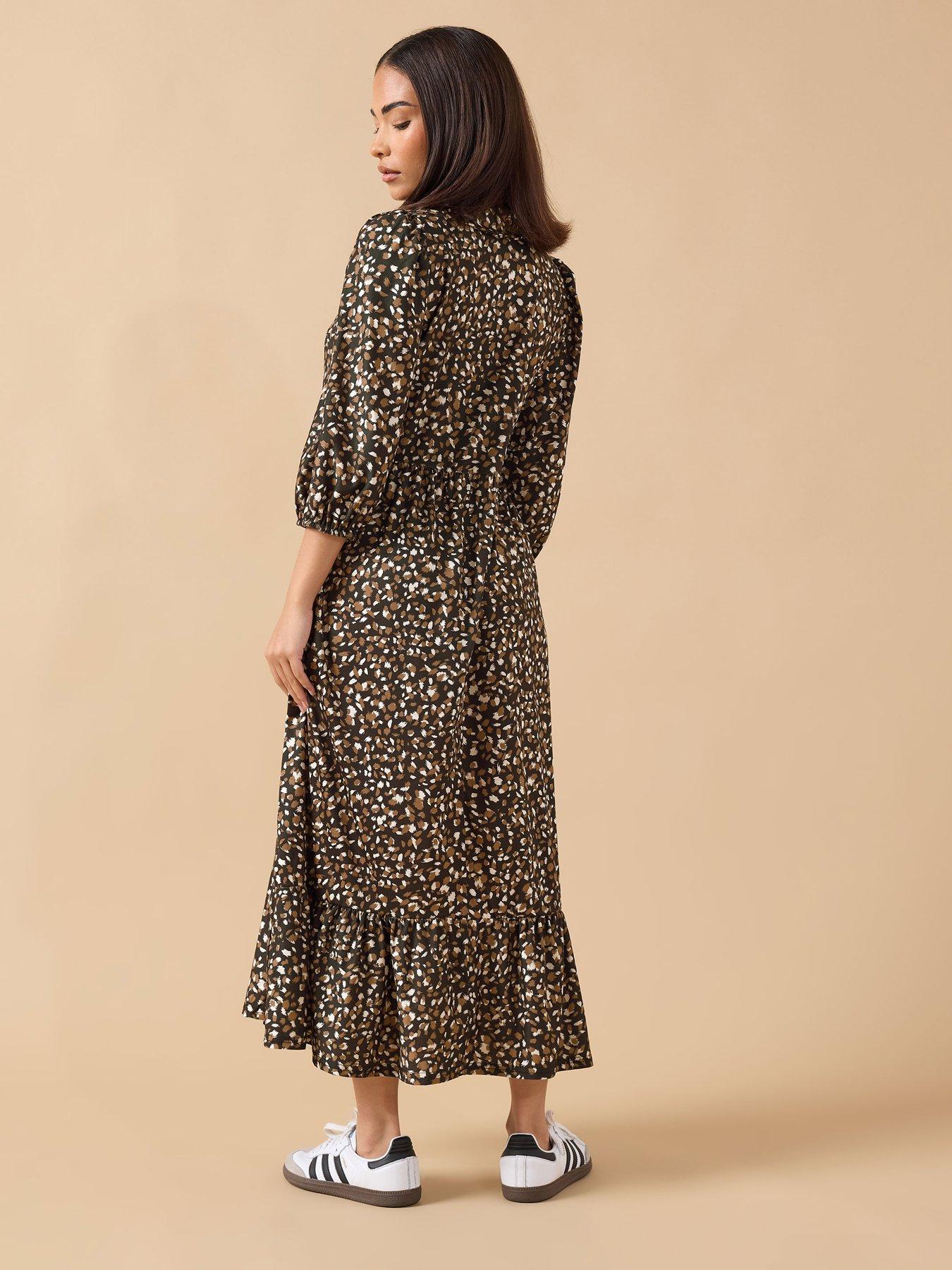 pixiegirl-petite-animal-print-midi-dress-brownstillFront