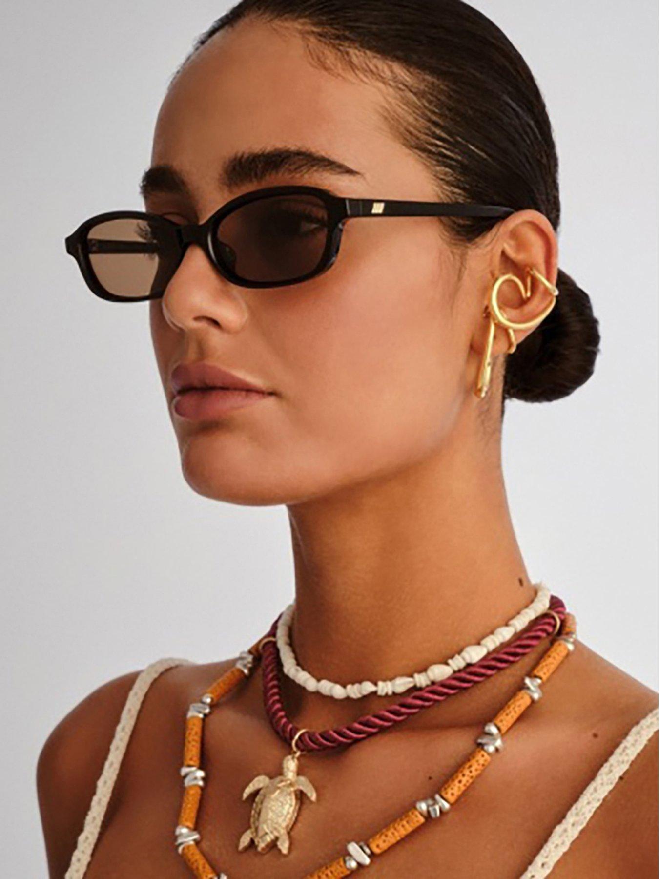 le-specs-honey-pot-rectangle-sunglasses-black