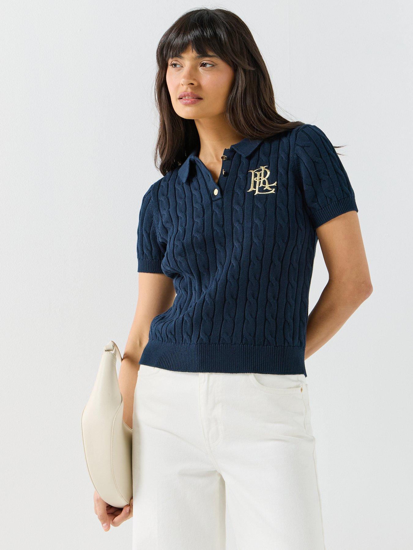 Lauren by Ralph Lauren Nartrissa Short Sleeve Pull Over - Navy
