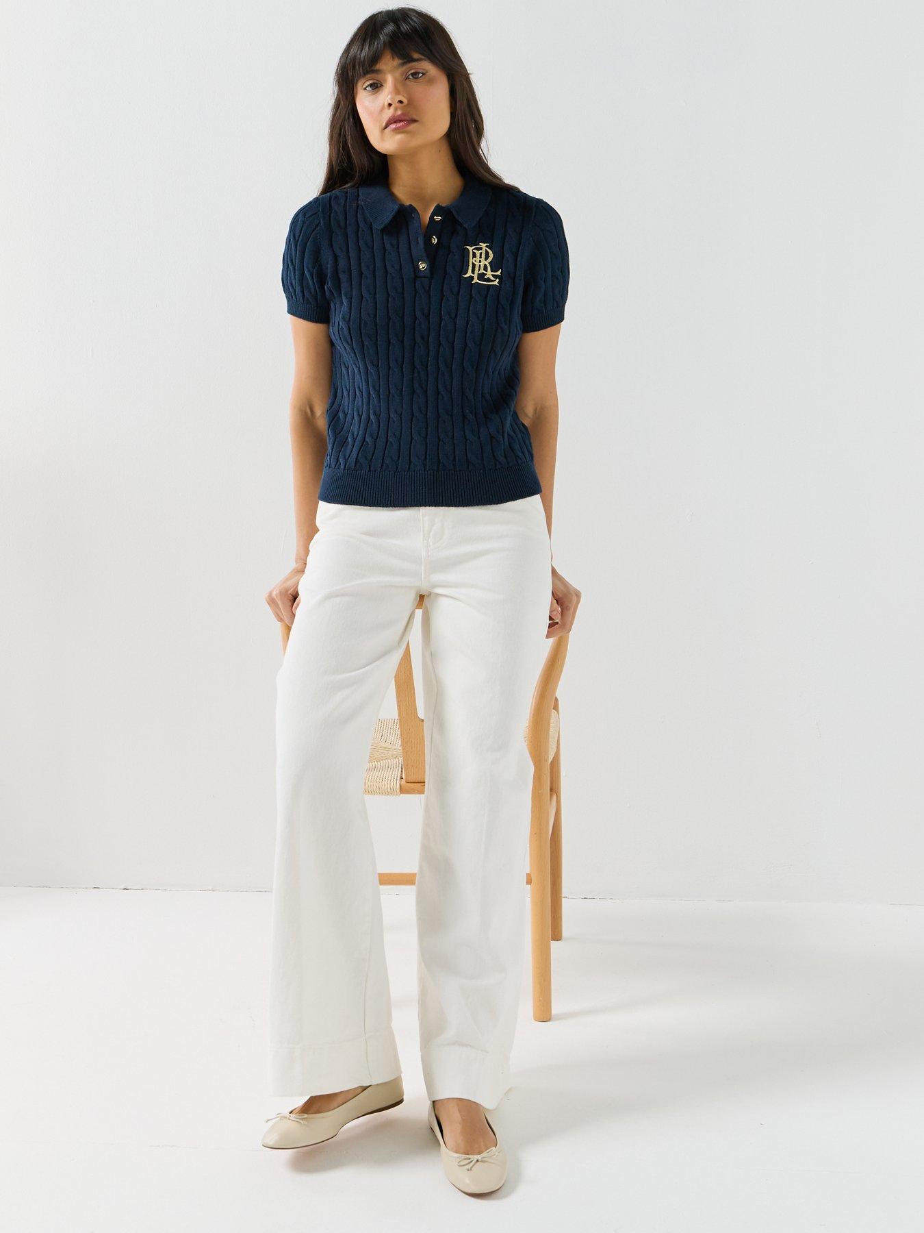 Image 6 of 6 of Lauren by Ralph Lauren Nartrissa Short Sleeve Pull Over - Navy
