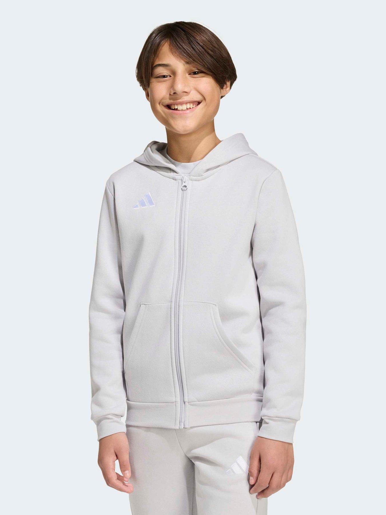 adidas Junior Entrada 26 Full Zip Hoodie - Grey