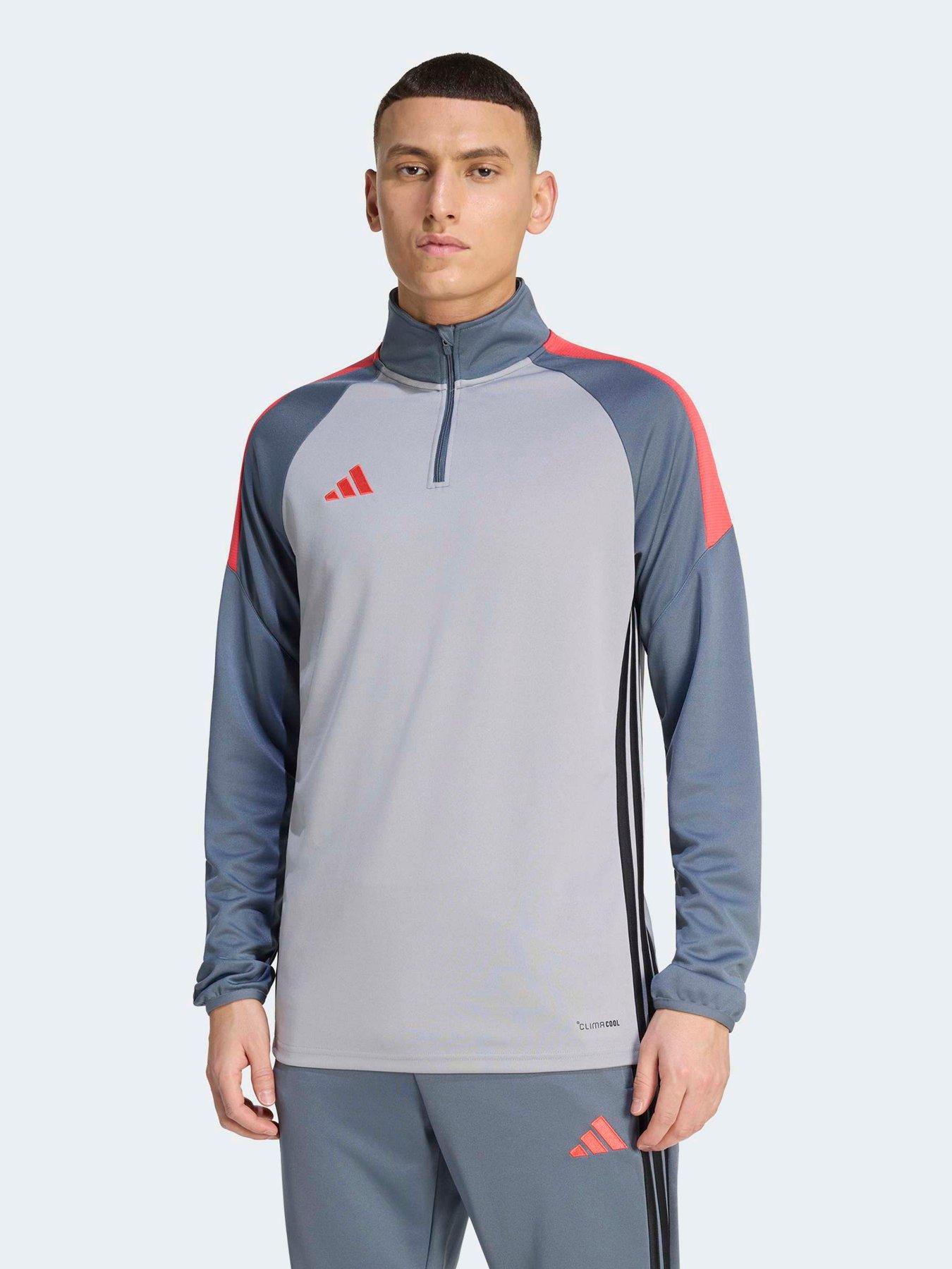 Image 1 of 5 of adidas Mens Tiro Football 1/4 Zip Top - Grey